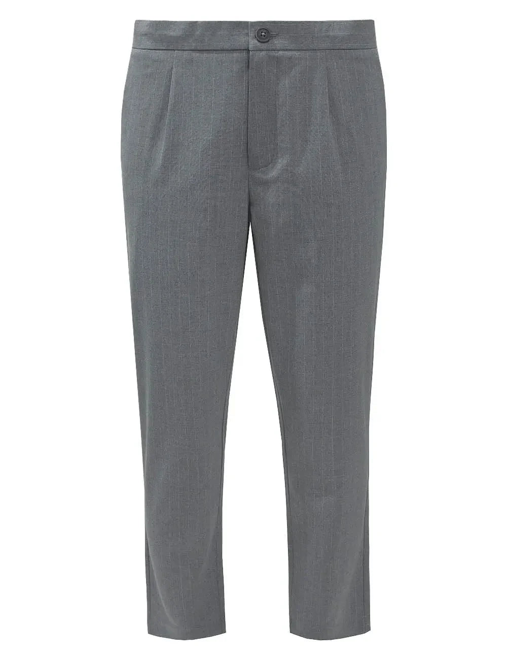 Tailored Fit Pin Stripe Cropped Pants — The Shirt Bar