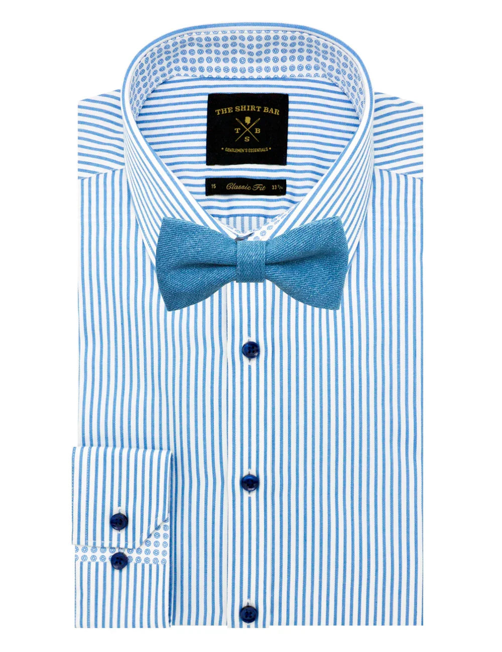 Light Blue Denim Woven Bowtie — The Shirt Bar