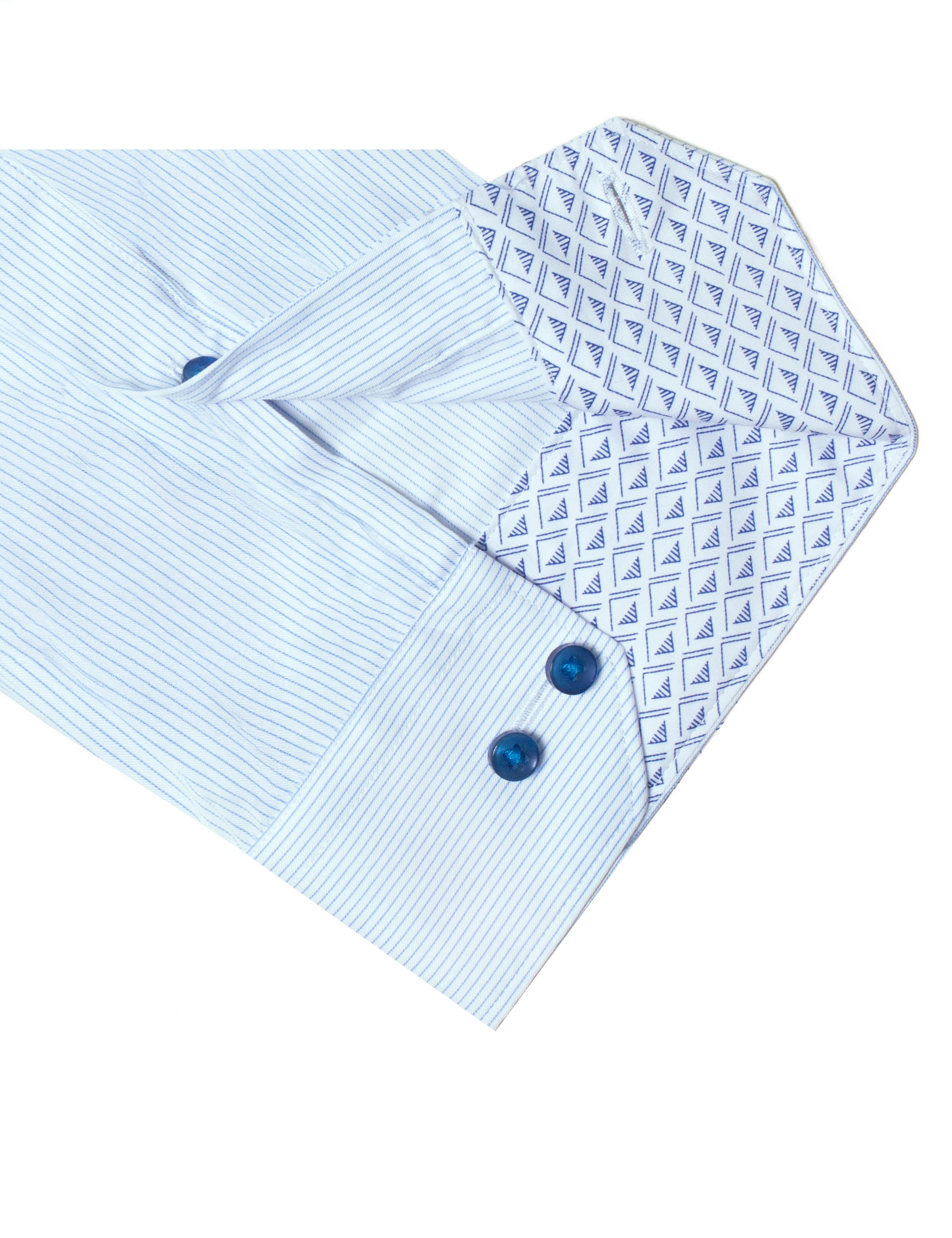 White with Blue Stripes Eco-ol Bamboo Stretch Modern Fit Shirt