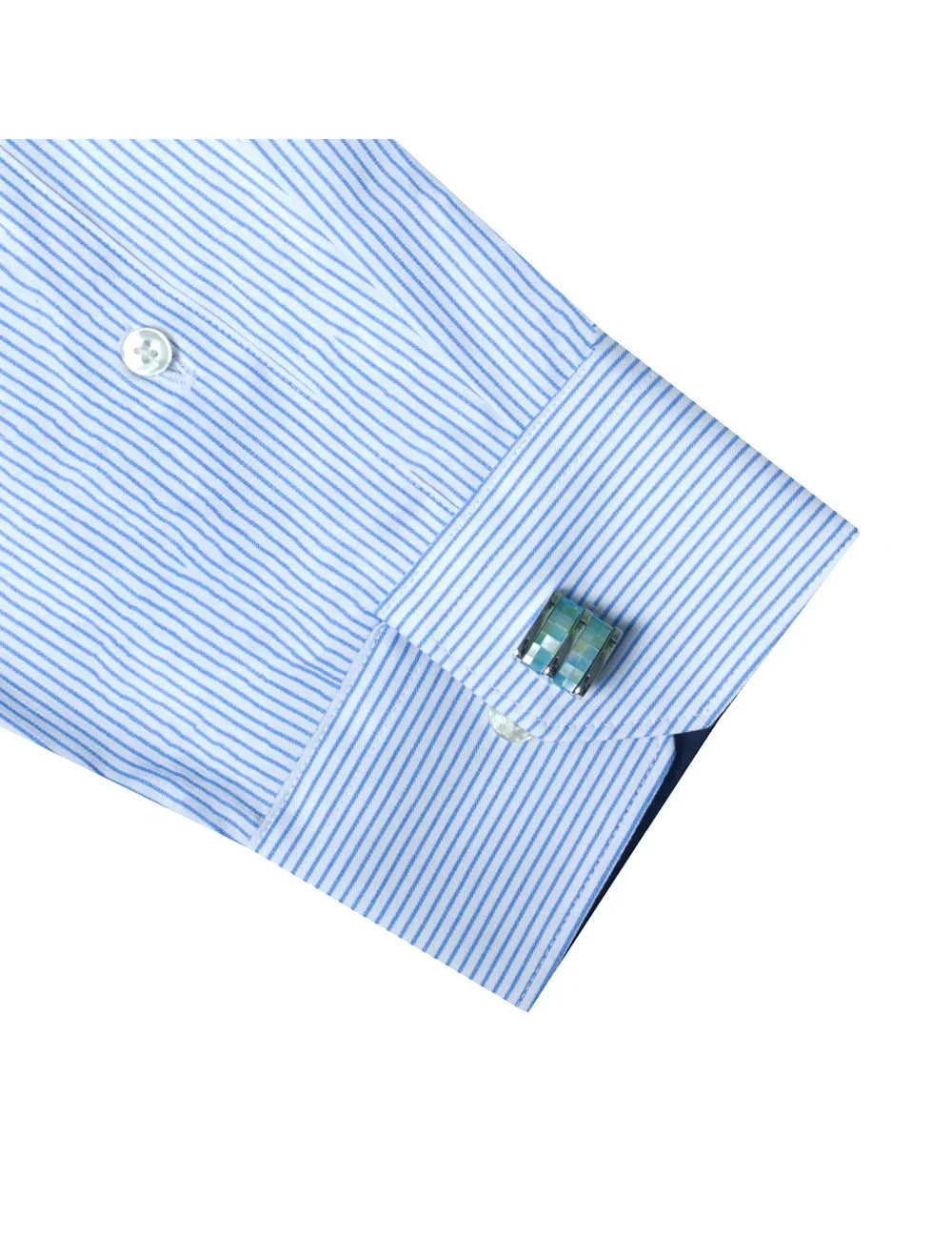 White with Blue Stripes Easy Iron Modern Fit Shirt — The Shirt Bar