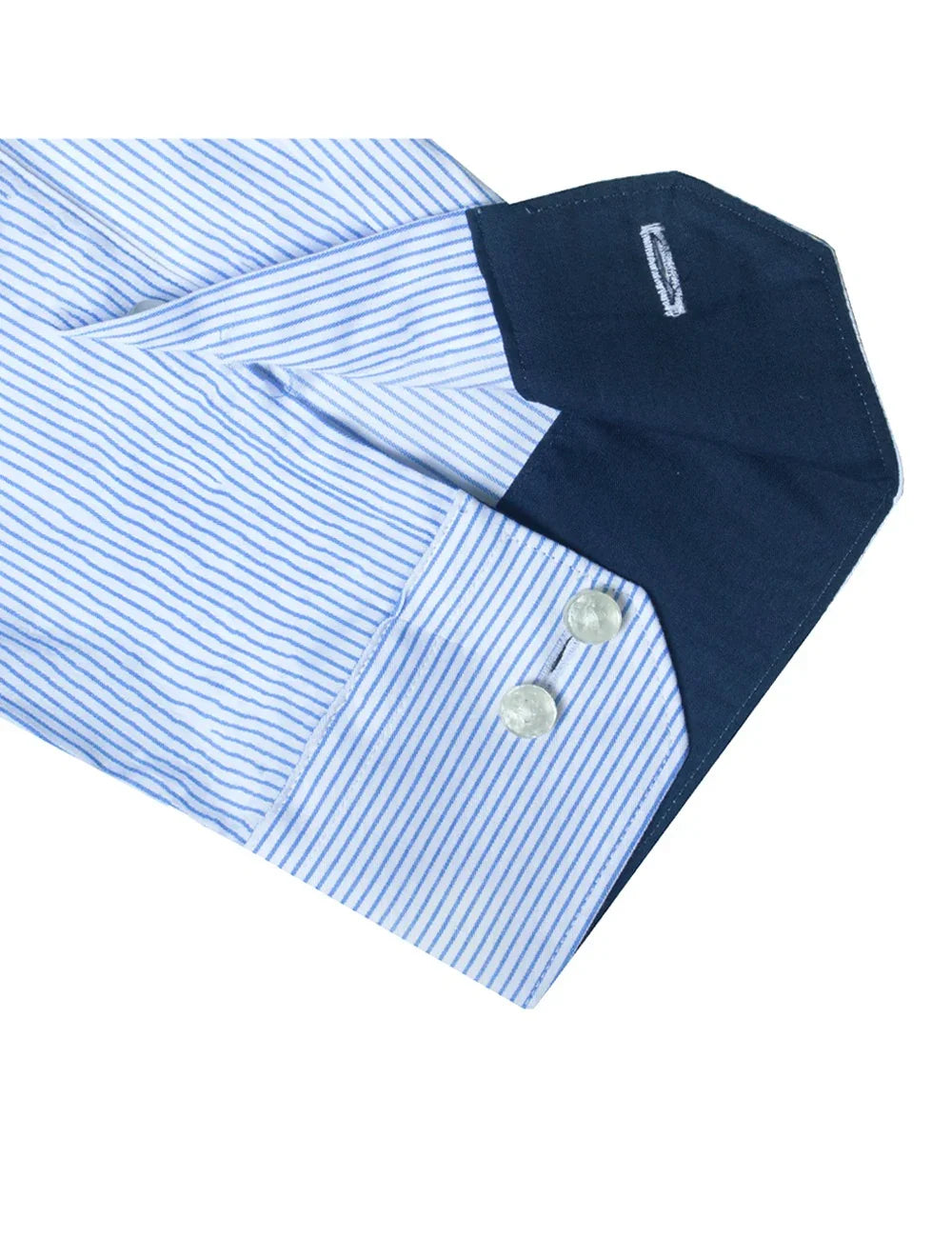 White with Blue Stripes Easy Iron Modern Fit Shirt — The Shirt Bar