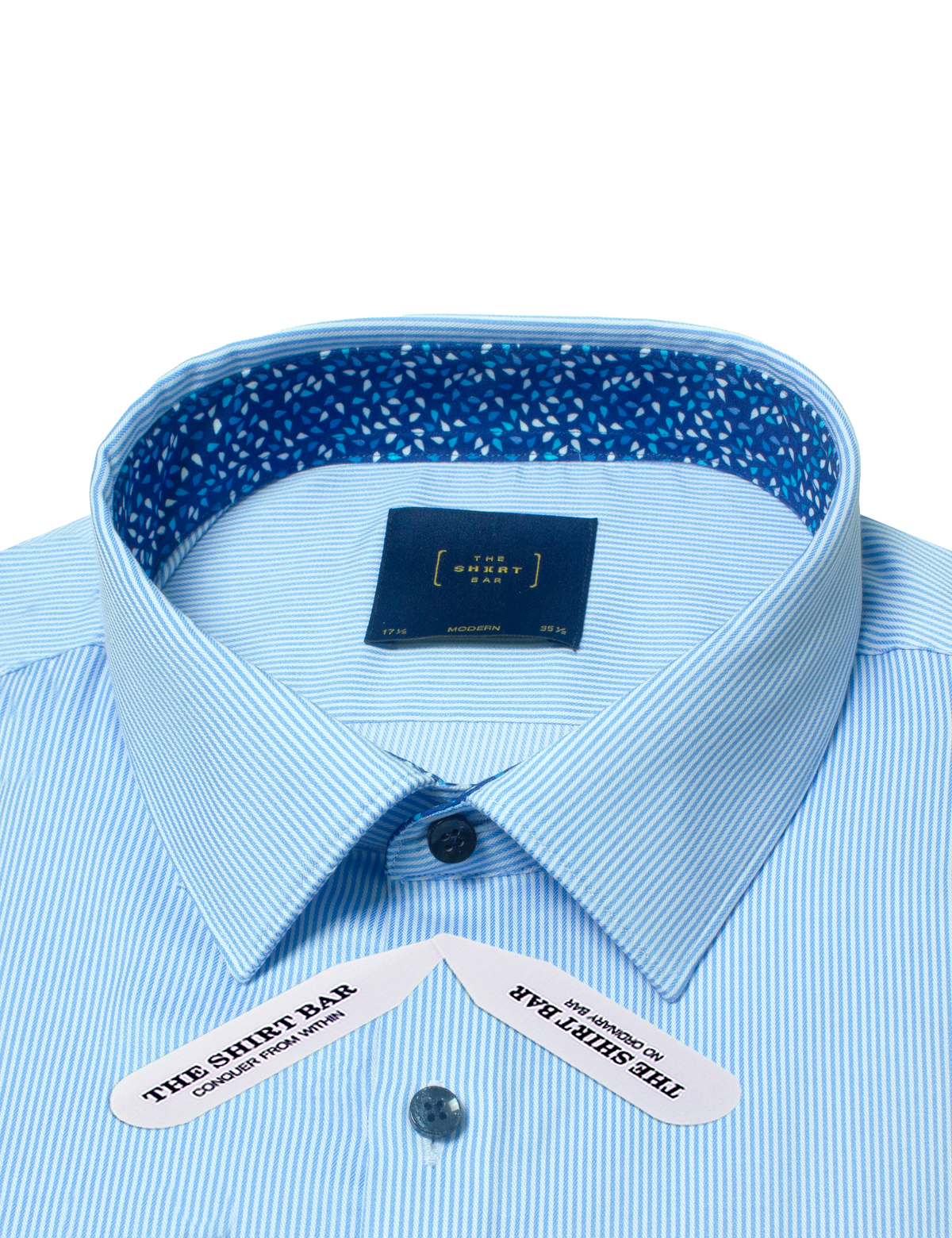 White and Blue Stripes Eco-ol Bamboo Stretch Modern Fit Shirt — The Shirt Bar