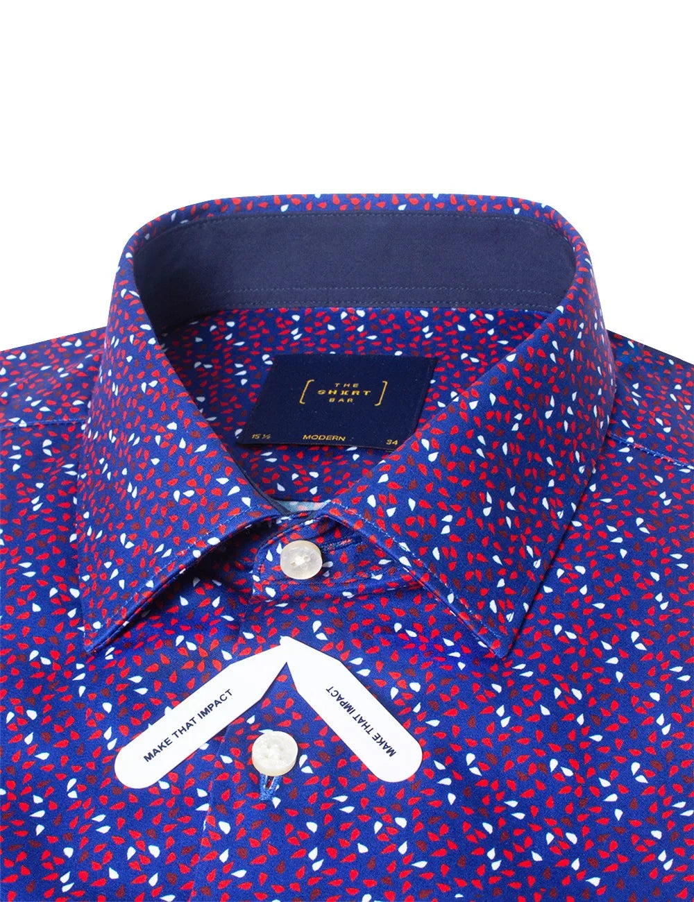 Purple With Red & White Prints Silky Finish Modern Fit Shirt — The Shirt Bar