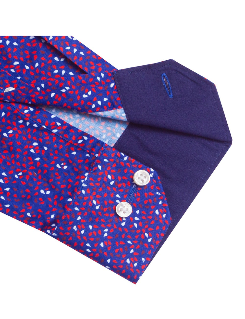 Purple With Red & White Prints Silky Finish Modern Fit Shirt