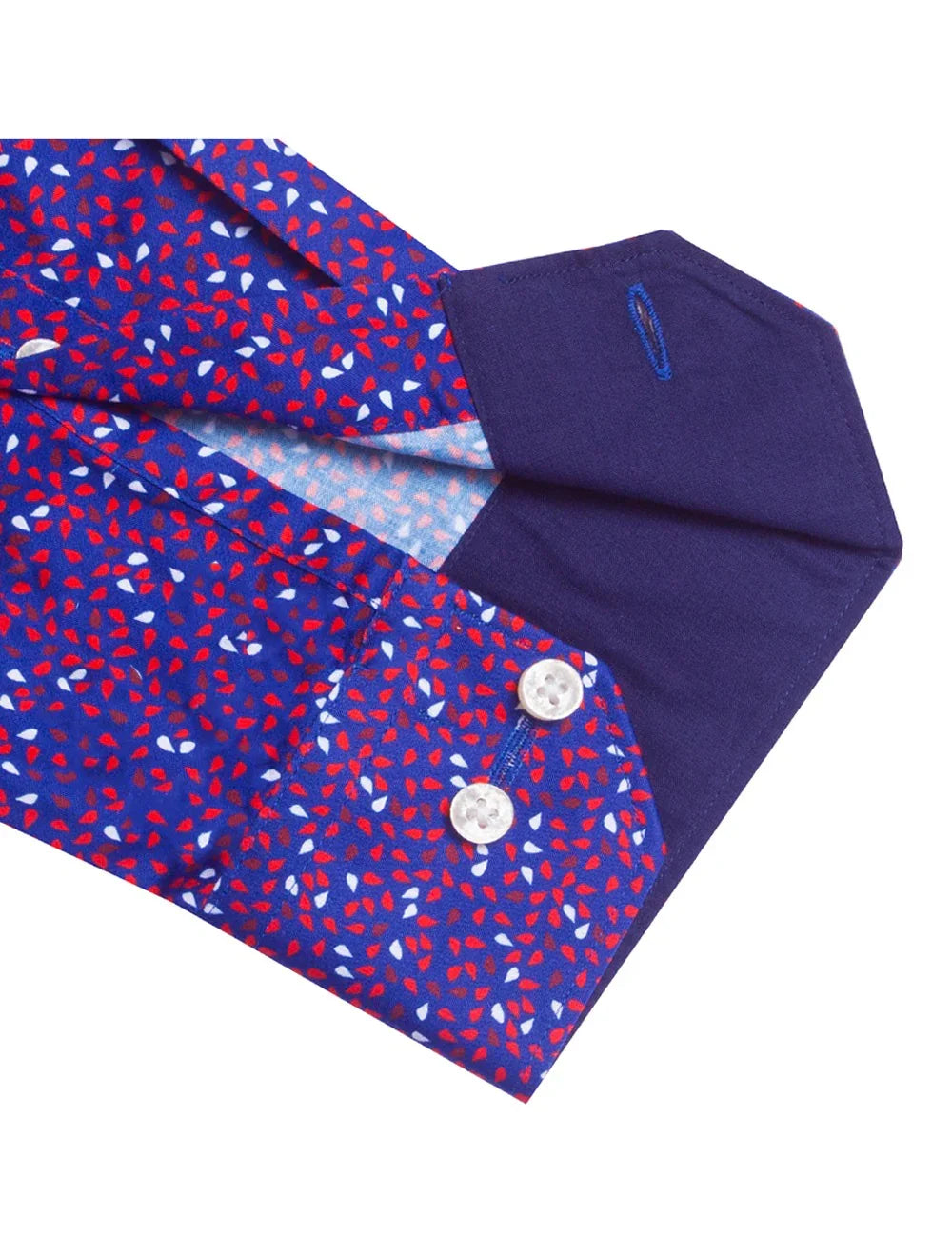 Purple With Red & White Prints Silky Finish Modern Fit Shirt — The Shirt Bar