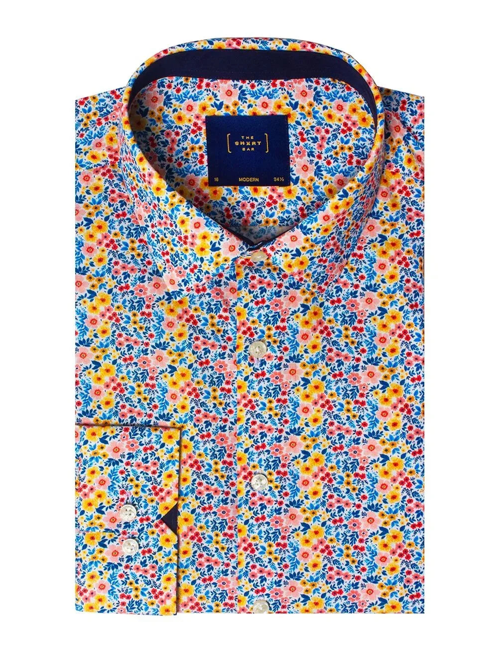 Multi-Coloured Floral Print Modern Fit Shirt — The Shirt Bar