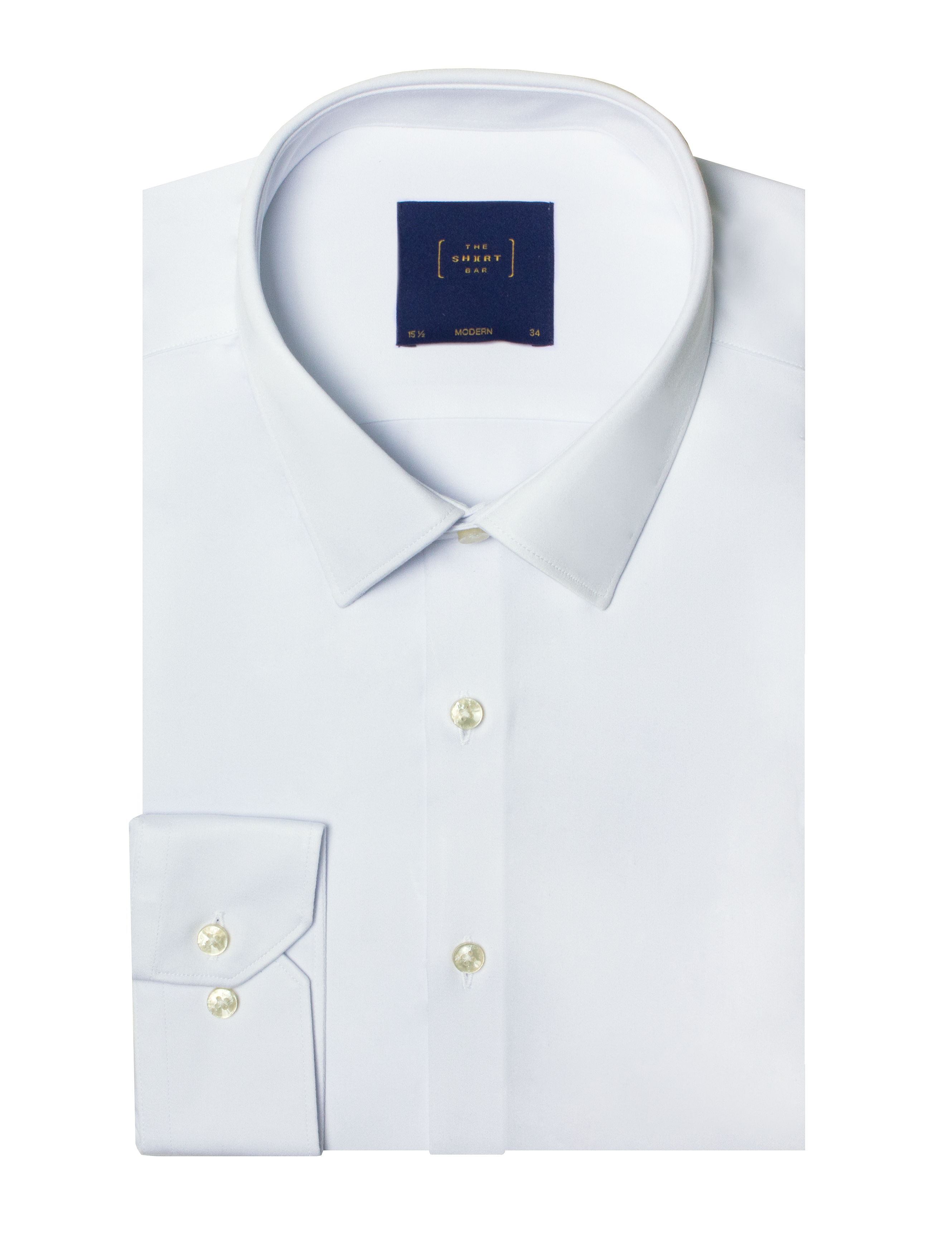 Solid White Eco-ol Bamboo Modern Fit Shirt — The Shirt Bar