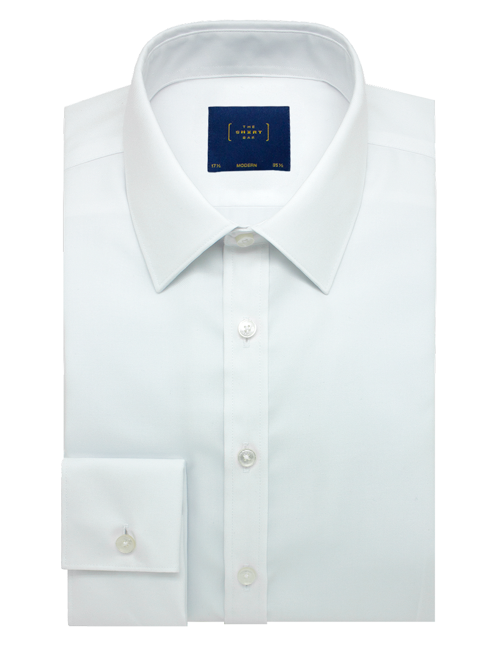 Everyday Shield Collection: Solid White Spill-Resist Easy Care Double Cuff Modern Fit Long Sleeve Shirt