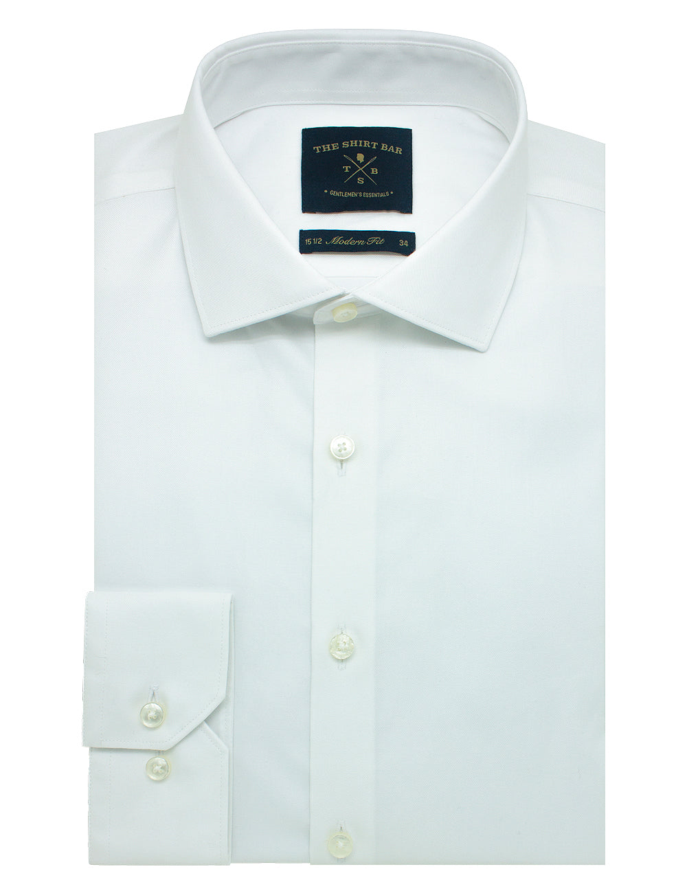 Solid White Twill Spill Resist 2-Ply Modern Fit Shirt