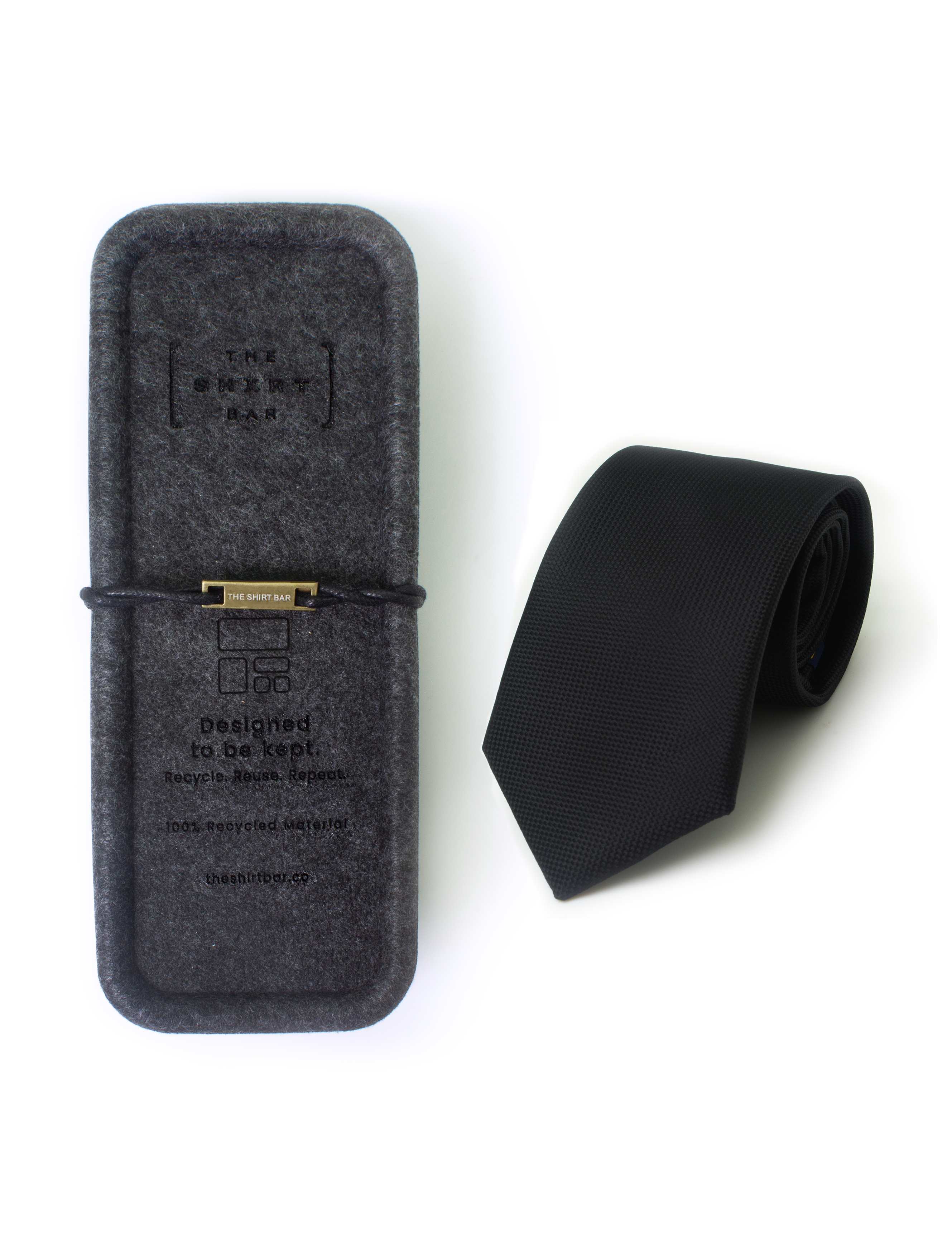 Black Pattern Spill Resist Woven Necktie