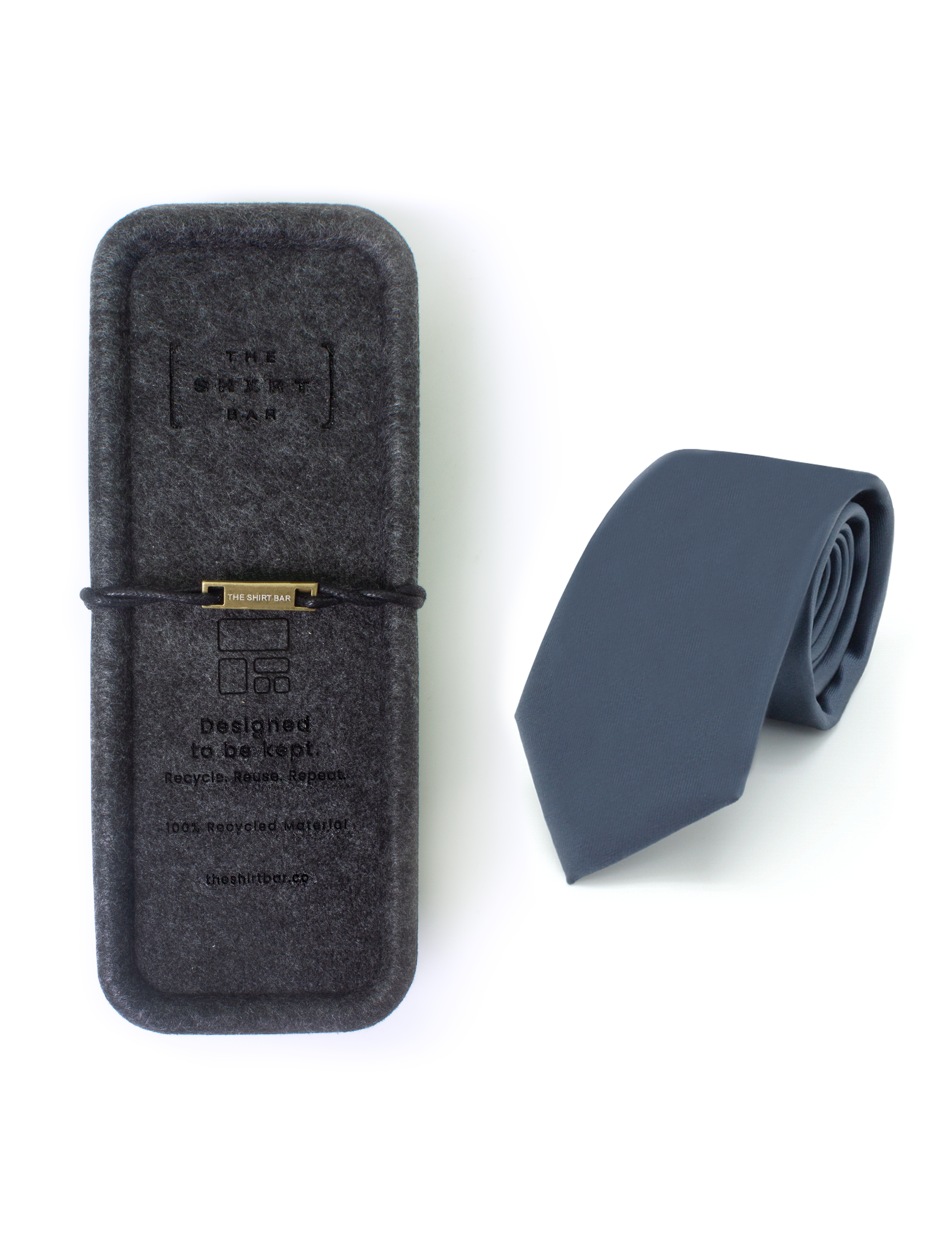 Solid Charcoal Grey Spill Resist Woven Necktie