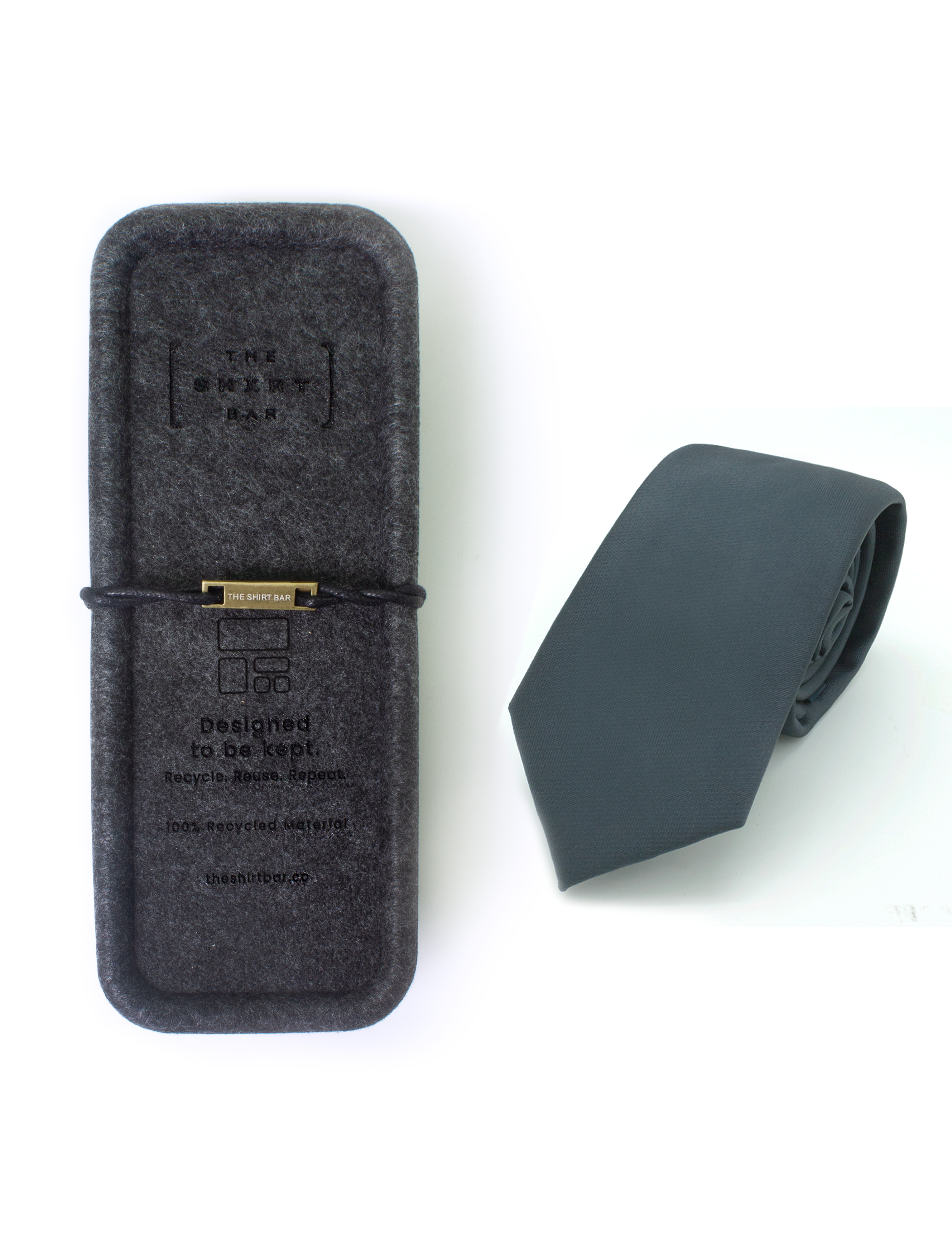 Solid Ash Black Spill Resist Woven Necktie