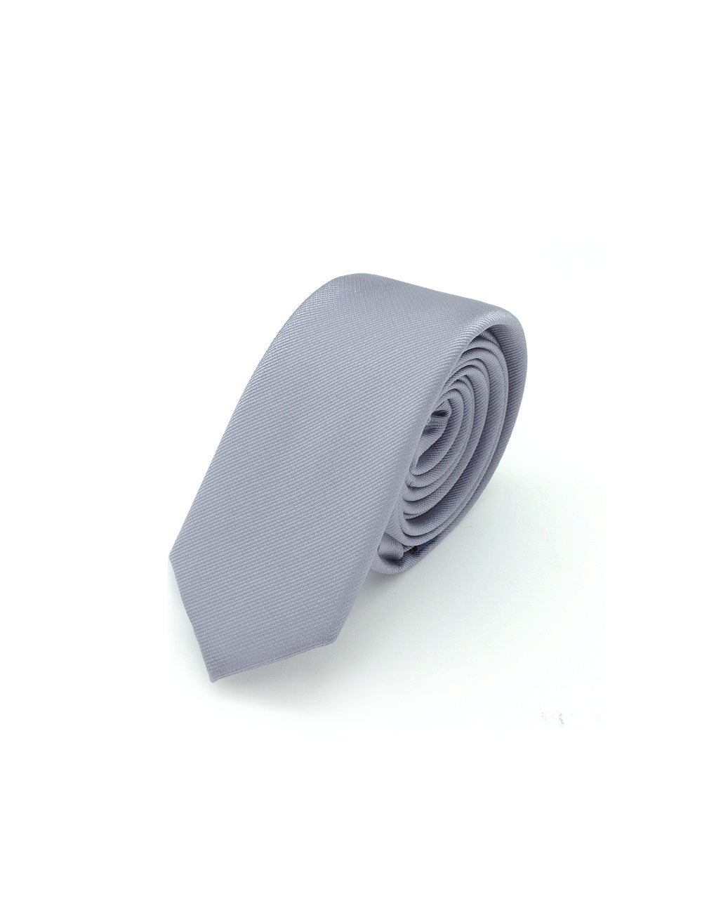 Solid Mid Grey Spill Resist Woven Necktie