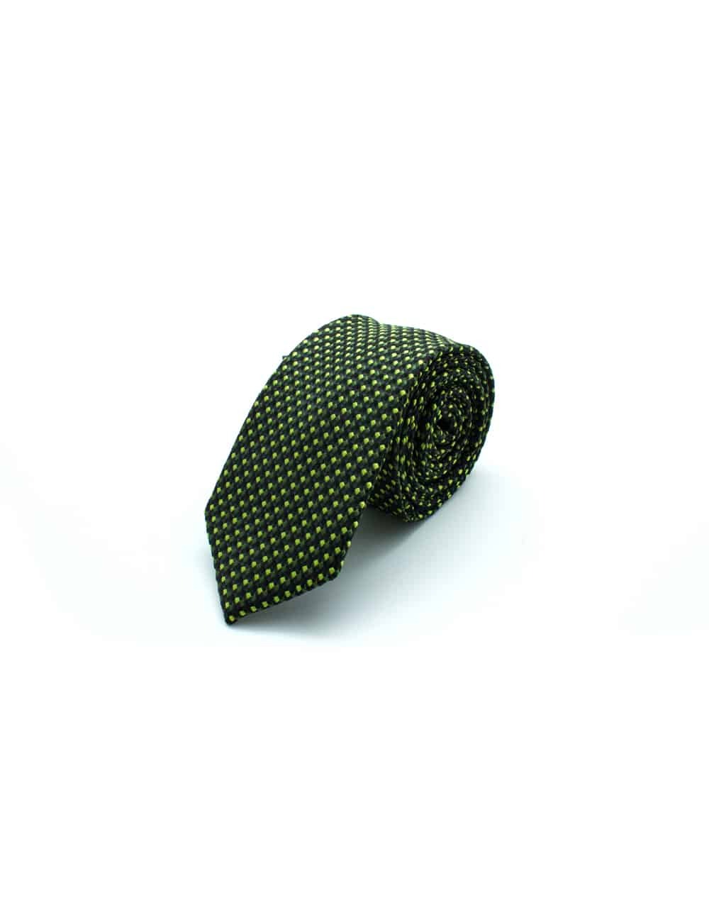 Olive Green Pattern Woven Necktie