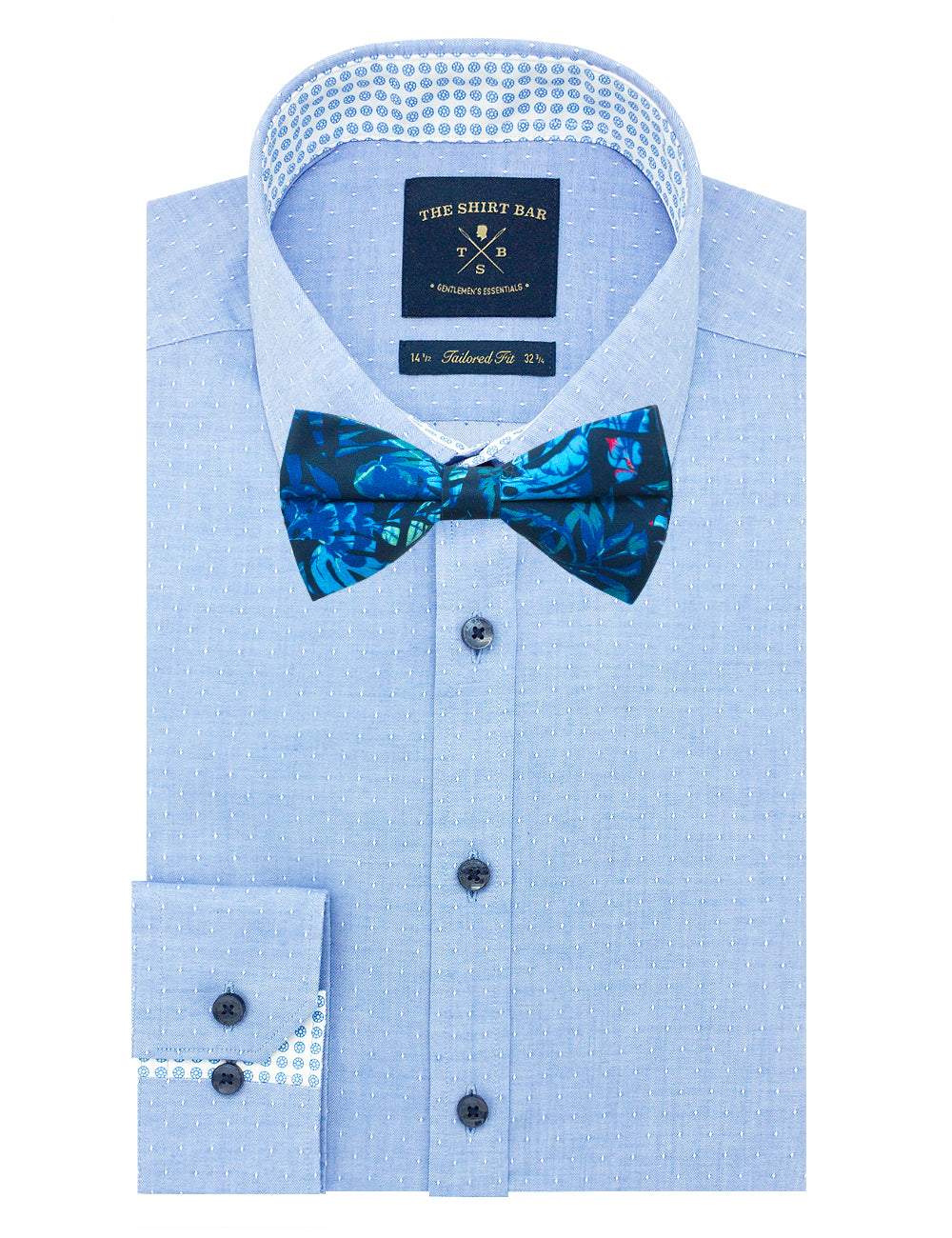 Navy Tropical Printed Bowtie