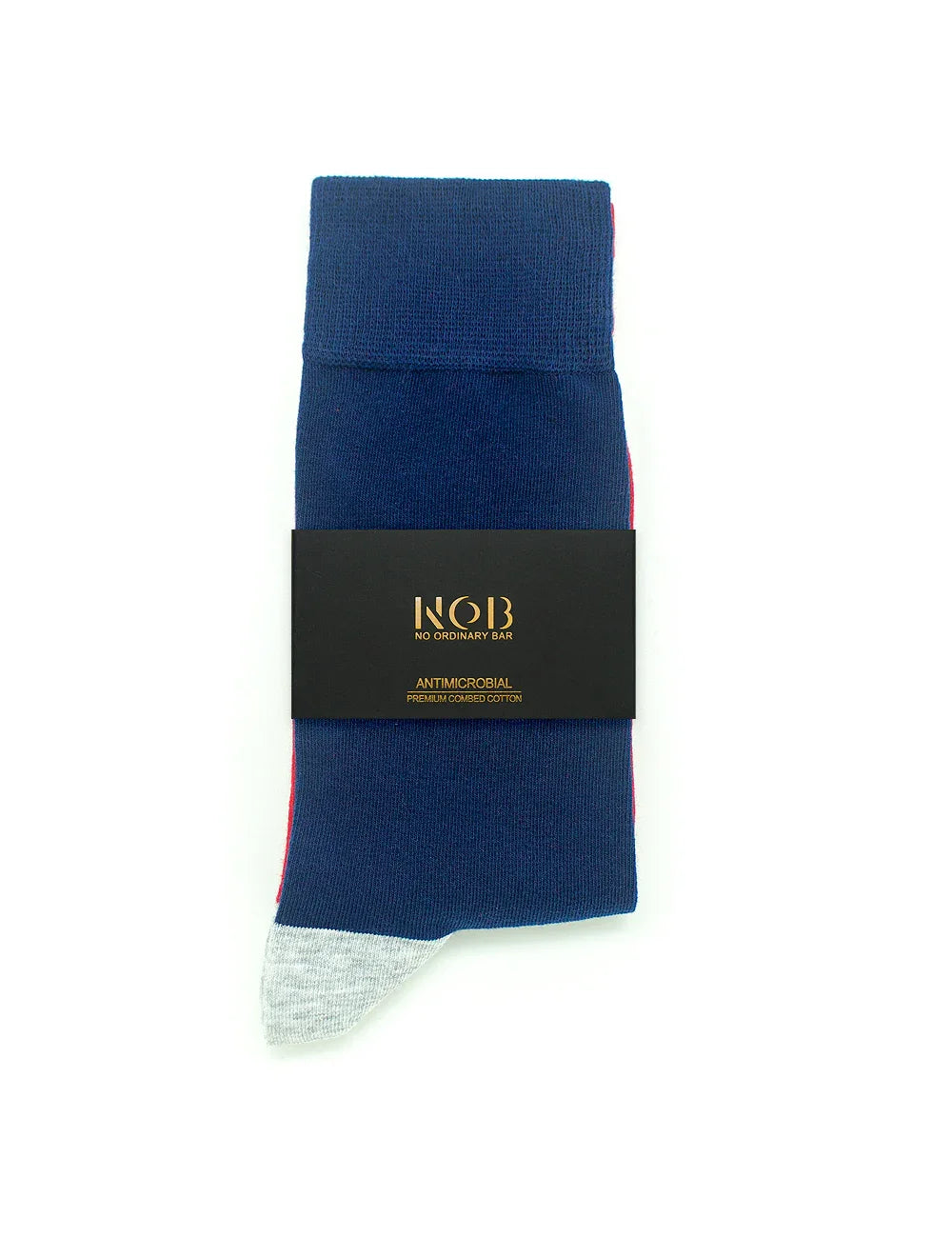 Navy & Red Solo Side Crew Antimicrobial Socks