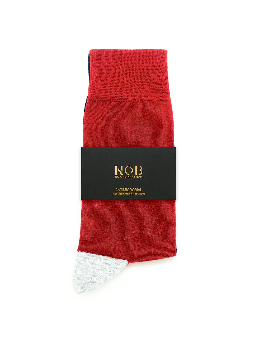 Navy & Red Solo Side Crew Antimicrobial Socks