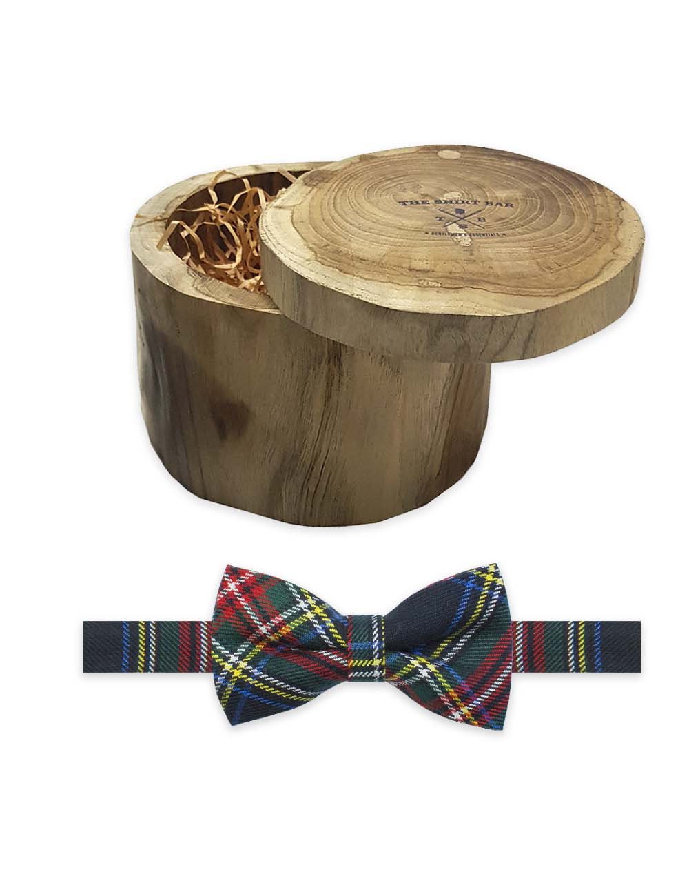 Navy Tartan Checks Woven Bowtie