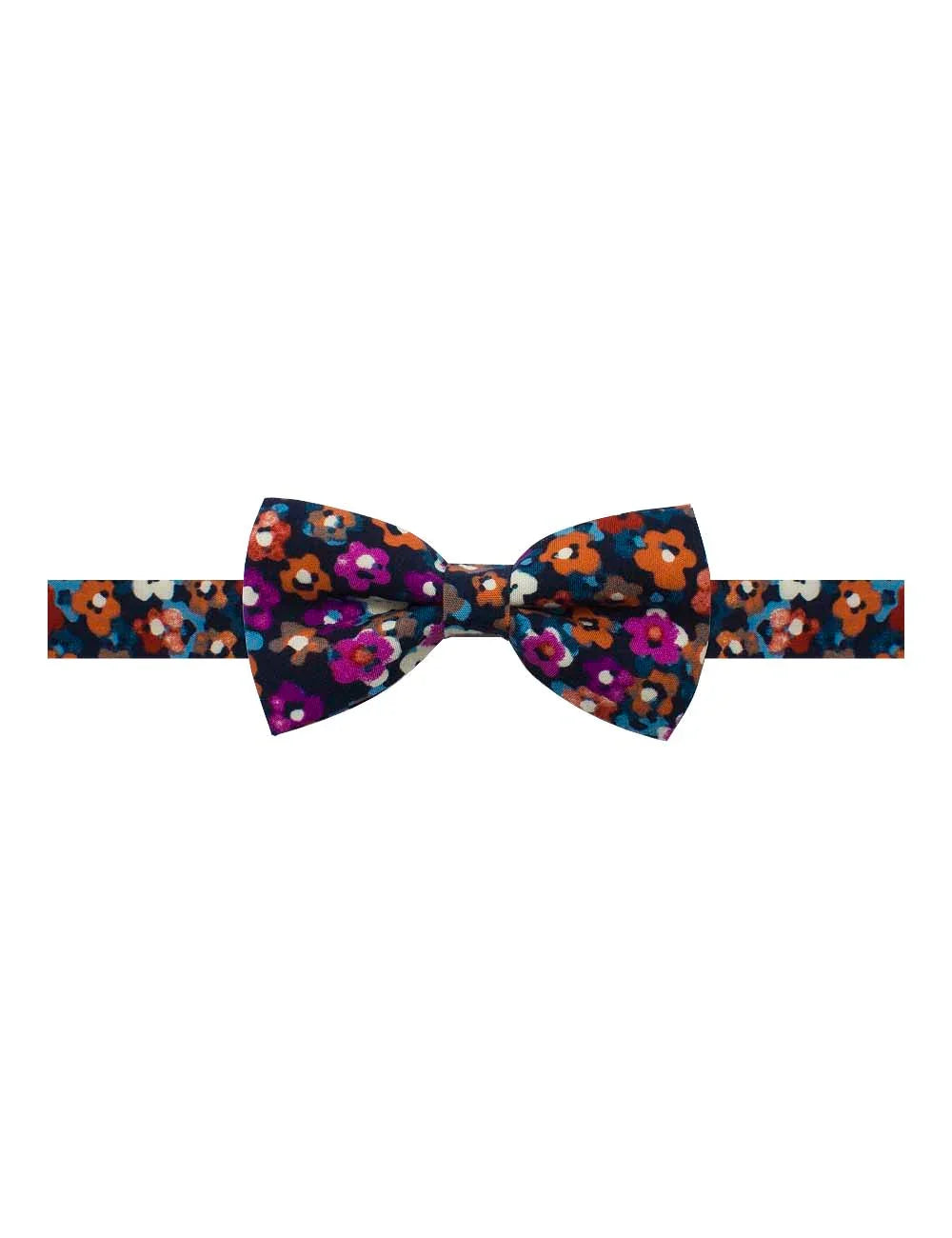 Navy with Pink and White Floral Pint Woven Bowtie — The Shirt Bar