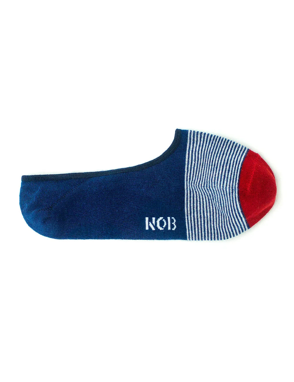 Navy with White Stripes No Show Antimicrobial Socks