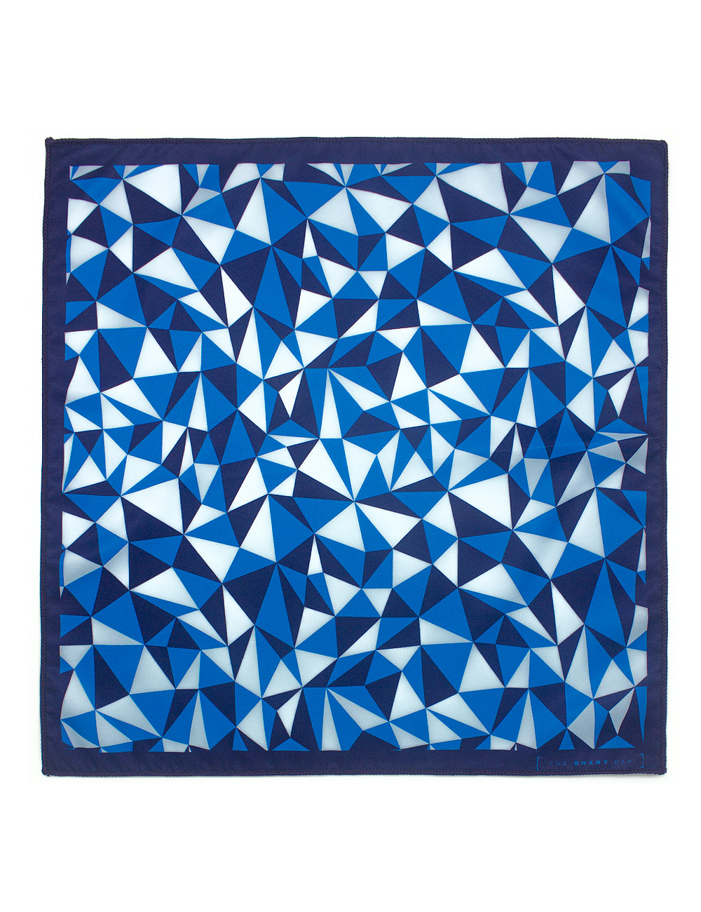 Navy Blue Geometric Print Woven Pocket Square — The Shirt Bar