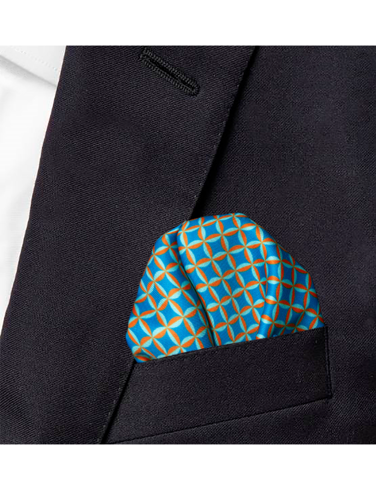 Orange Print Pocket Square