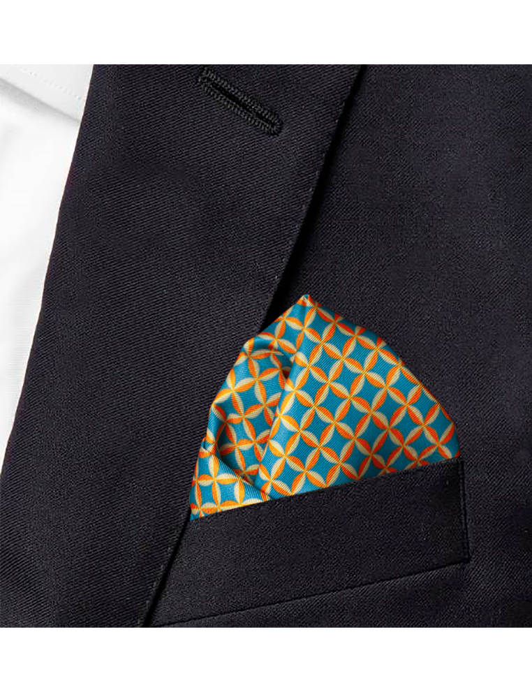 Beige Print Pocket Square