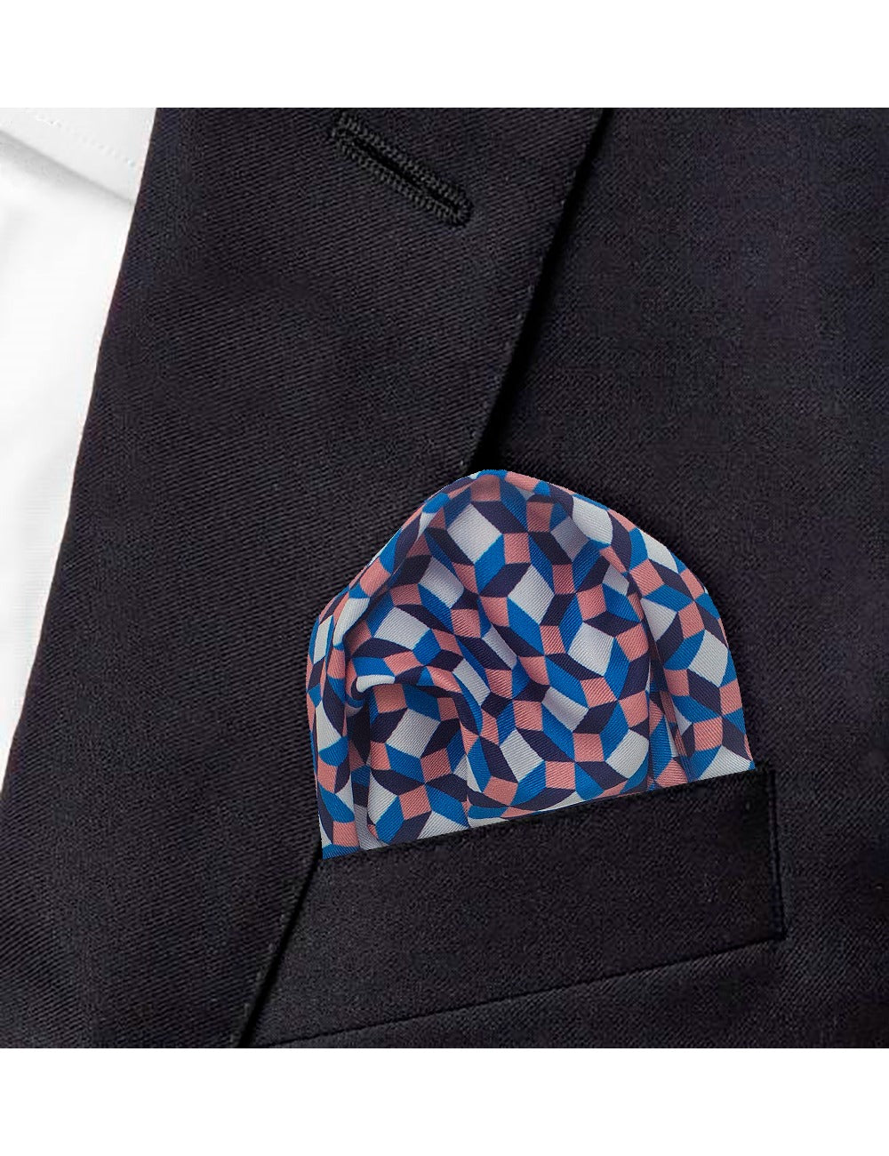 Geometric Print Woven Pocket Square