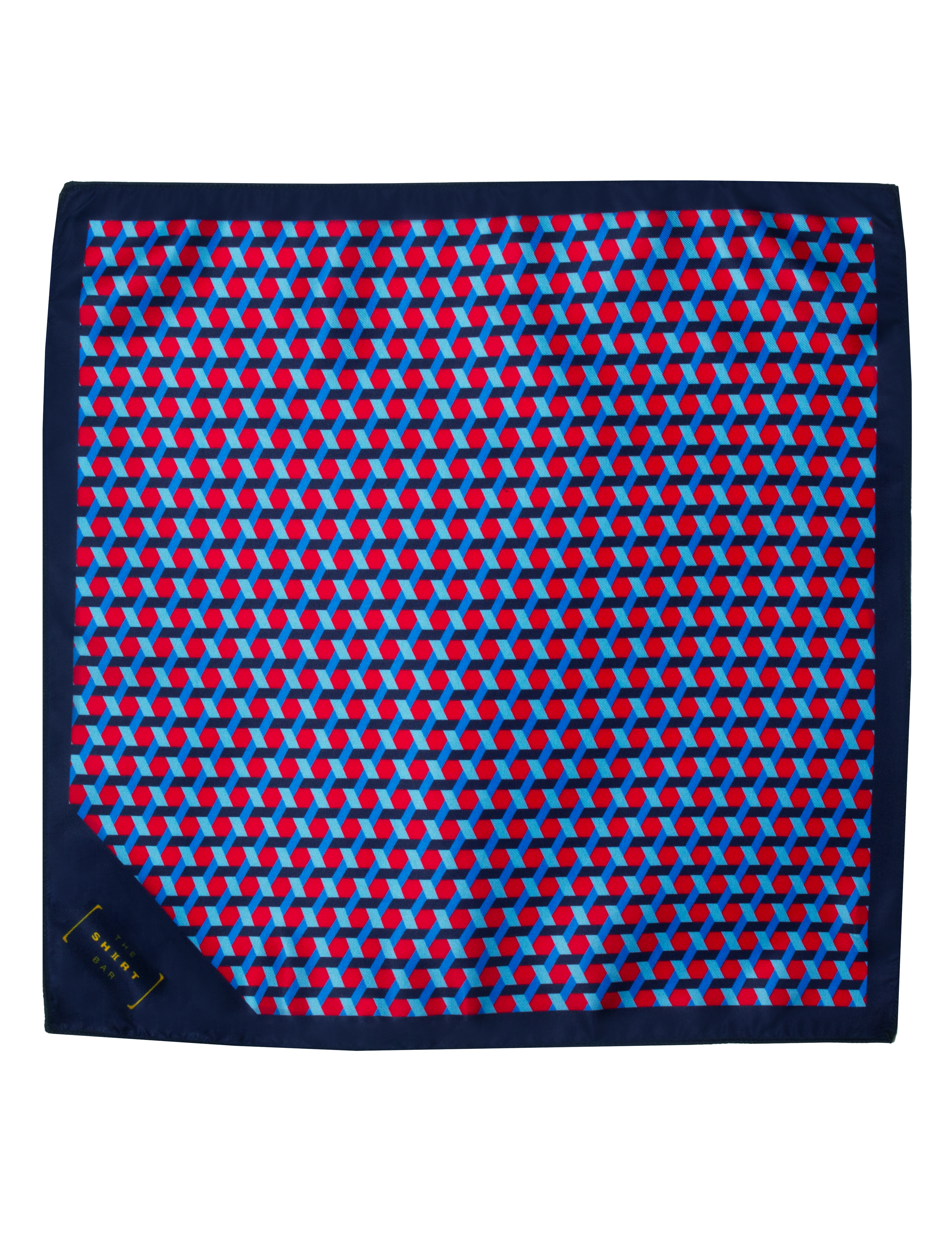 Navy Blue Print Pocket Square