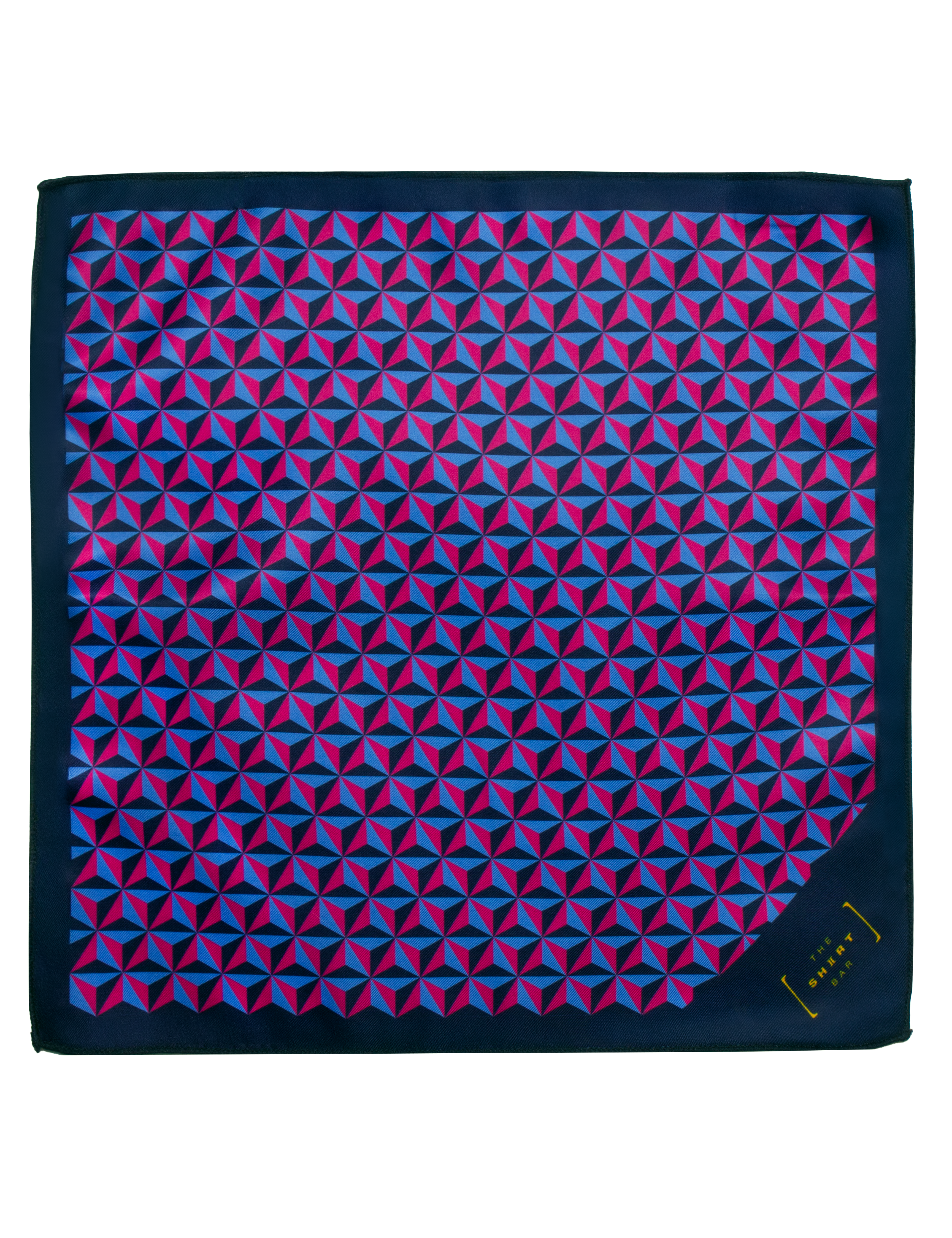 Navy Blue and Pink Print Pocket Square — The Shirt Bar