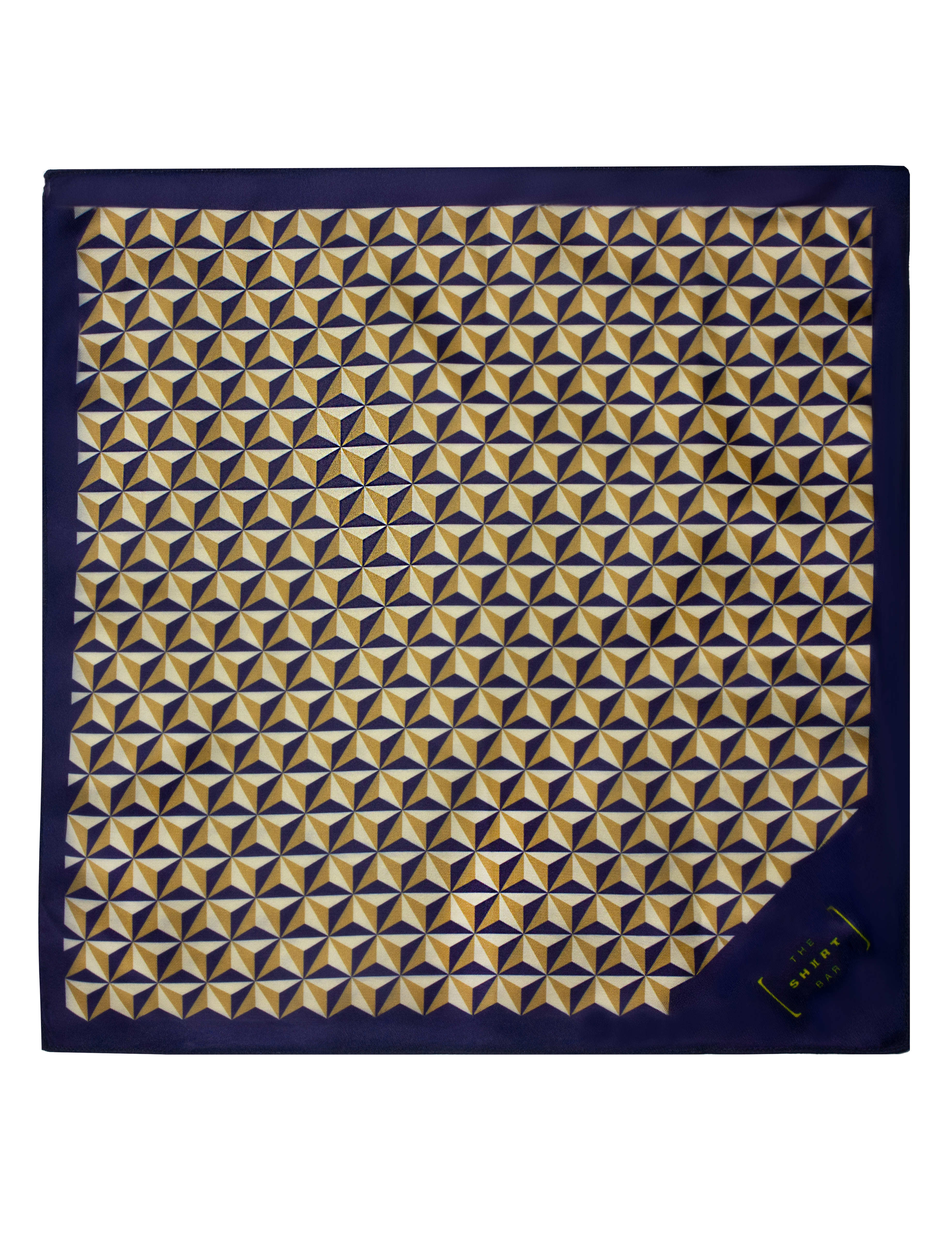 Navy Blue and Brown Print Pocket Square — The Shirt Bar