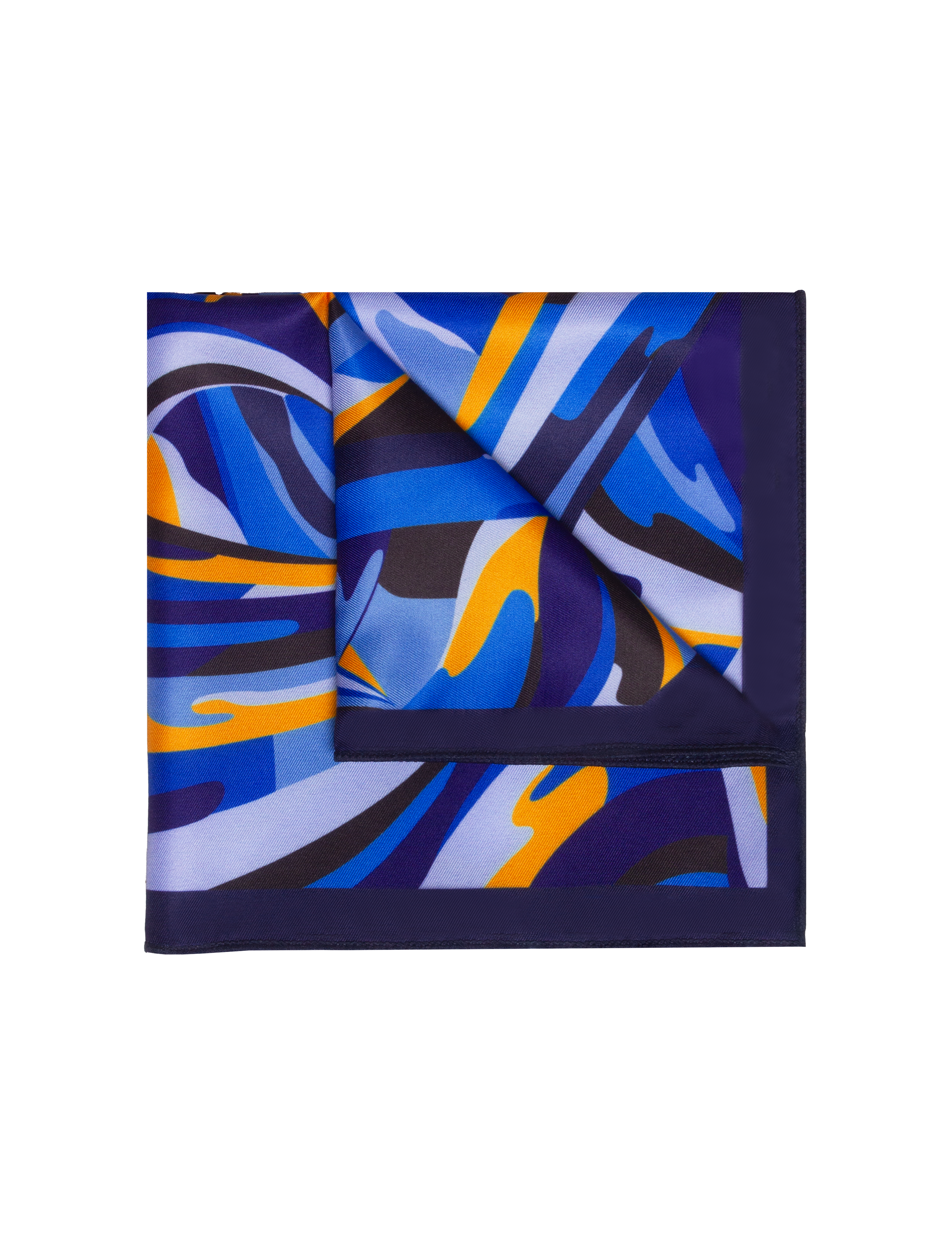 Navy Blue Print Pocket Square