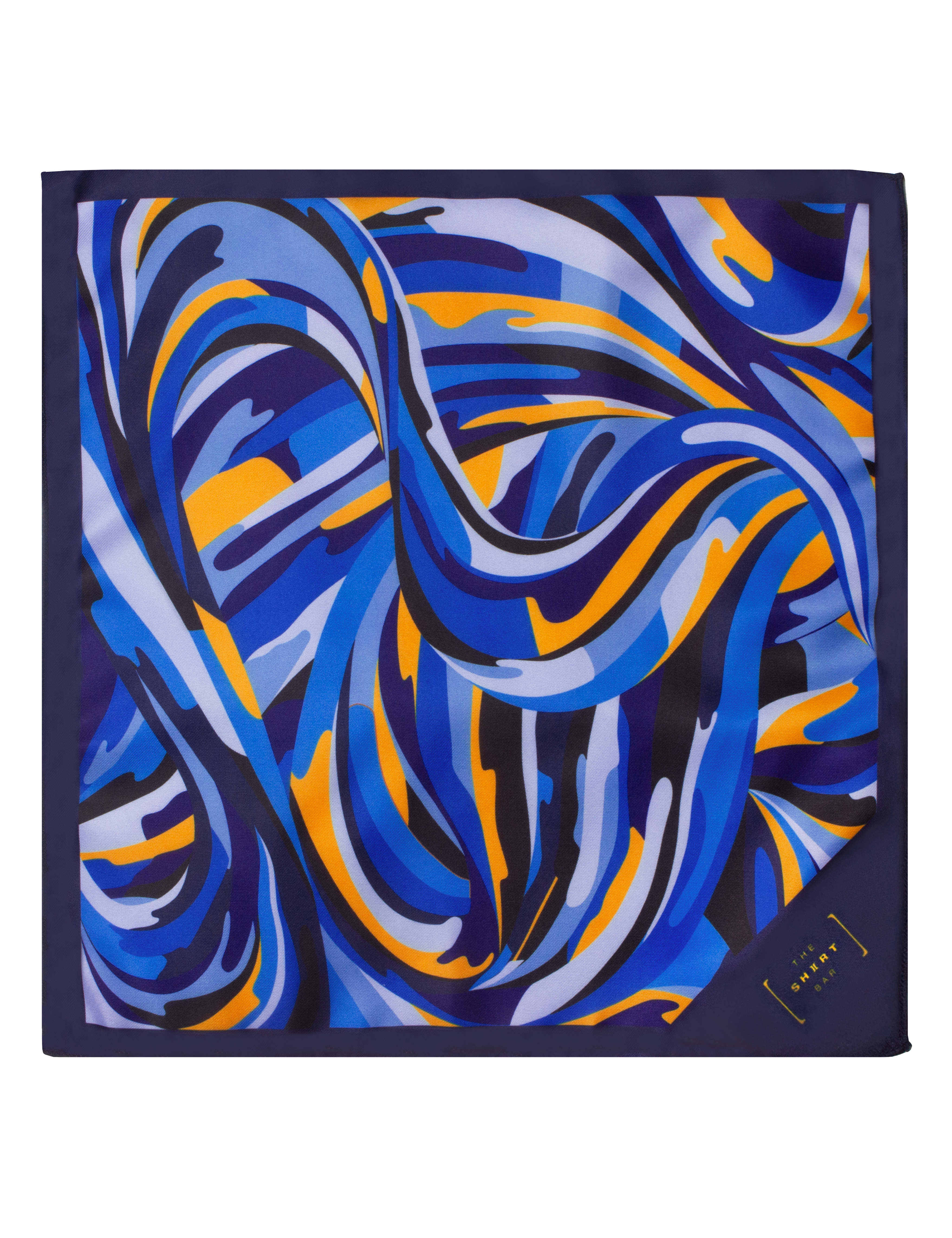 Navy Blue Print Pocket Square