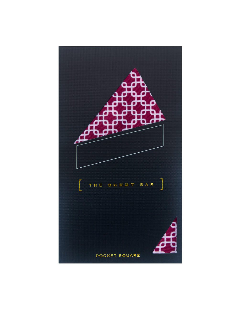 4-in-1 Navy Blue and Red Print Woven Pocket Square