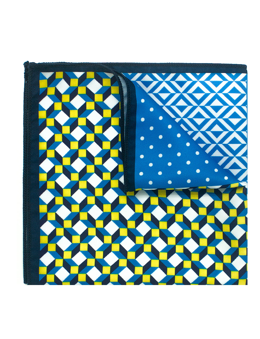 4-in-1 Sky Blue Print Woven Pocket Square