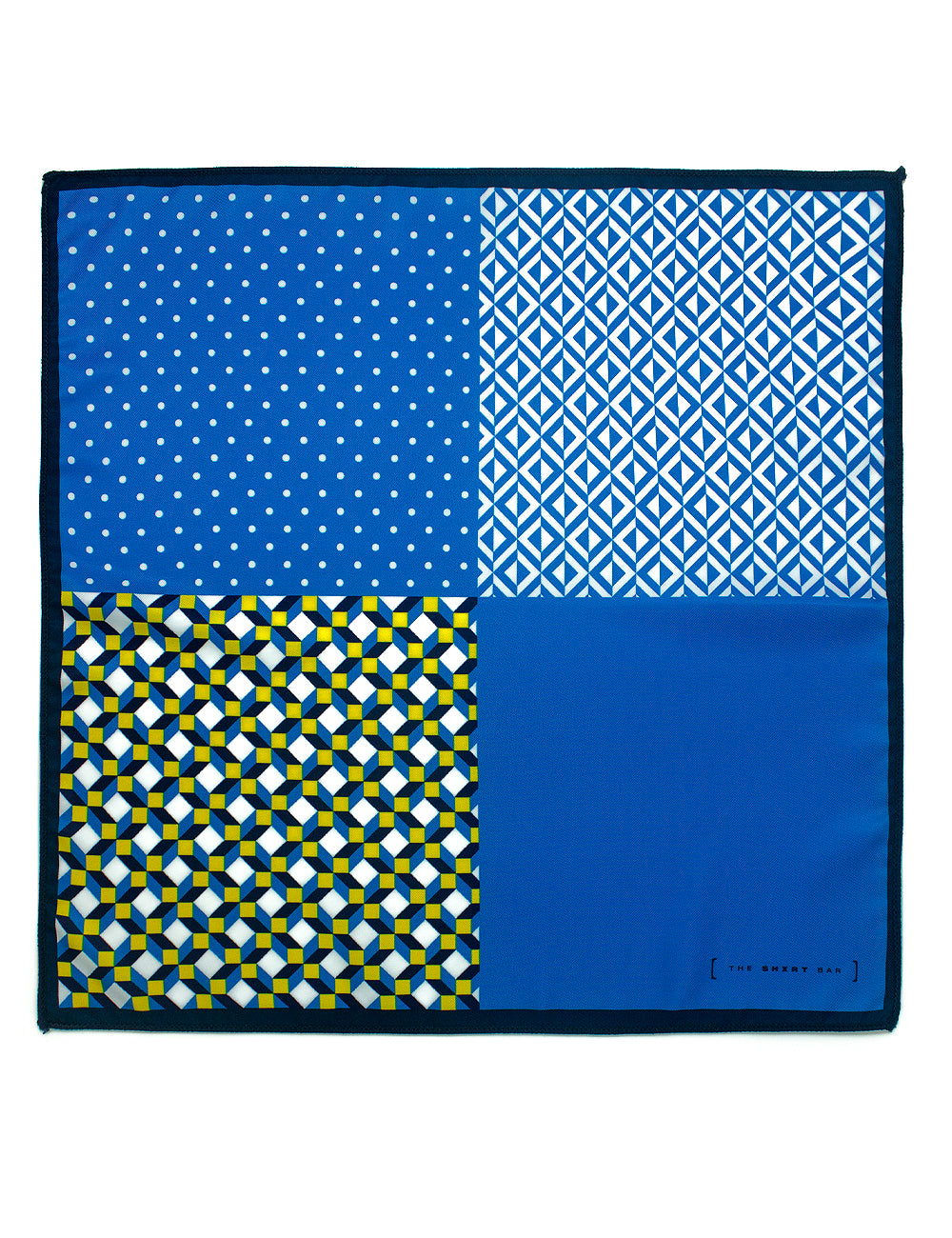 4-in-1 Sky Blue Print Woven Pocket Square