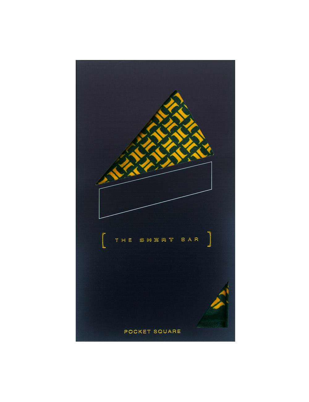 Green THE SHIRT BAR Logo Print Pocket Square — The Shirt Bar
