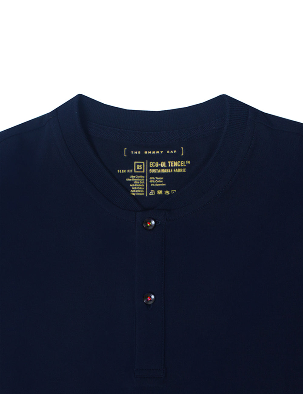 Tencel Stretch Henley Collar Polo T-Shirt