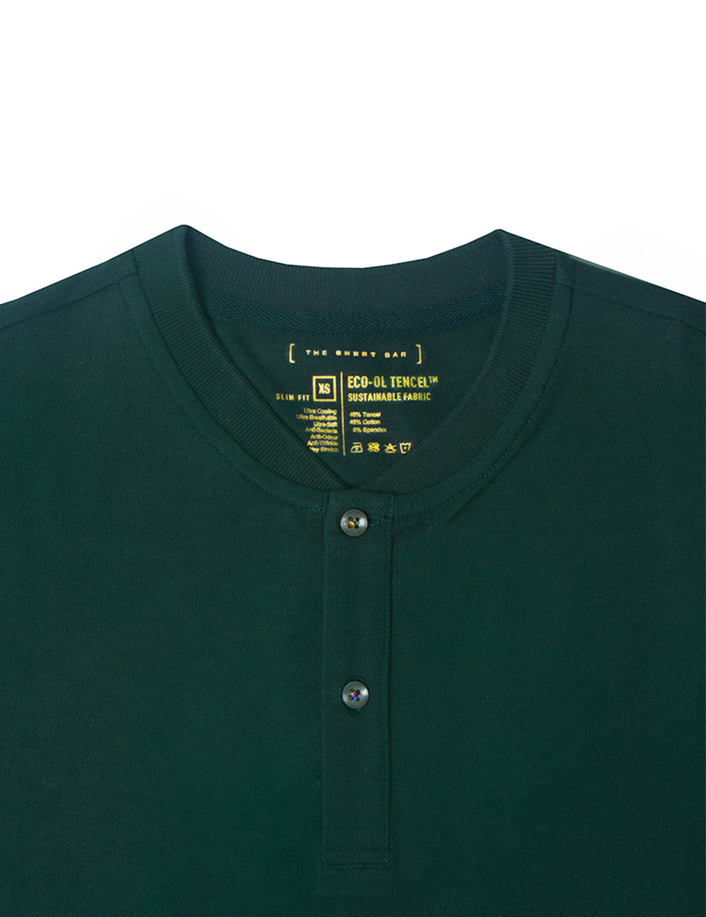 Tencel Stretch Henley Collar Polo T-Shirt