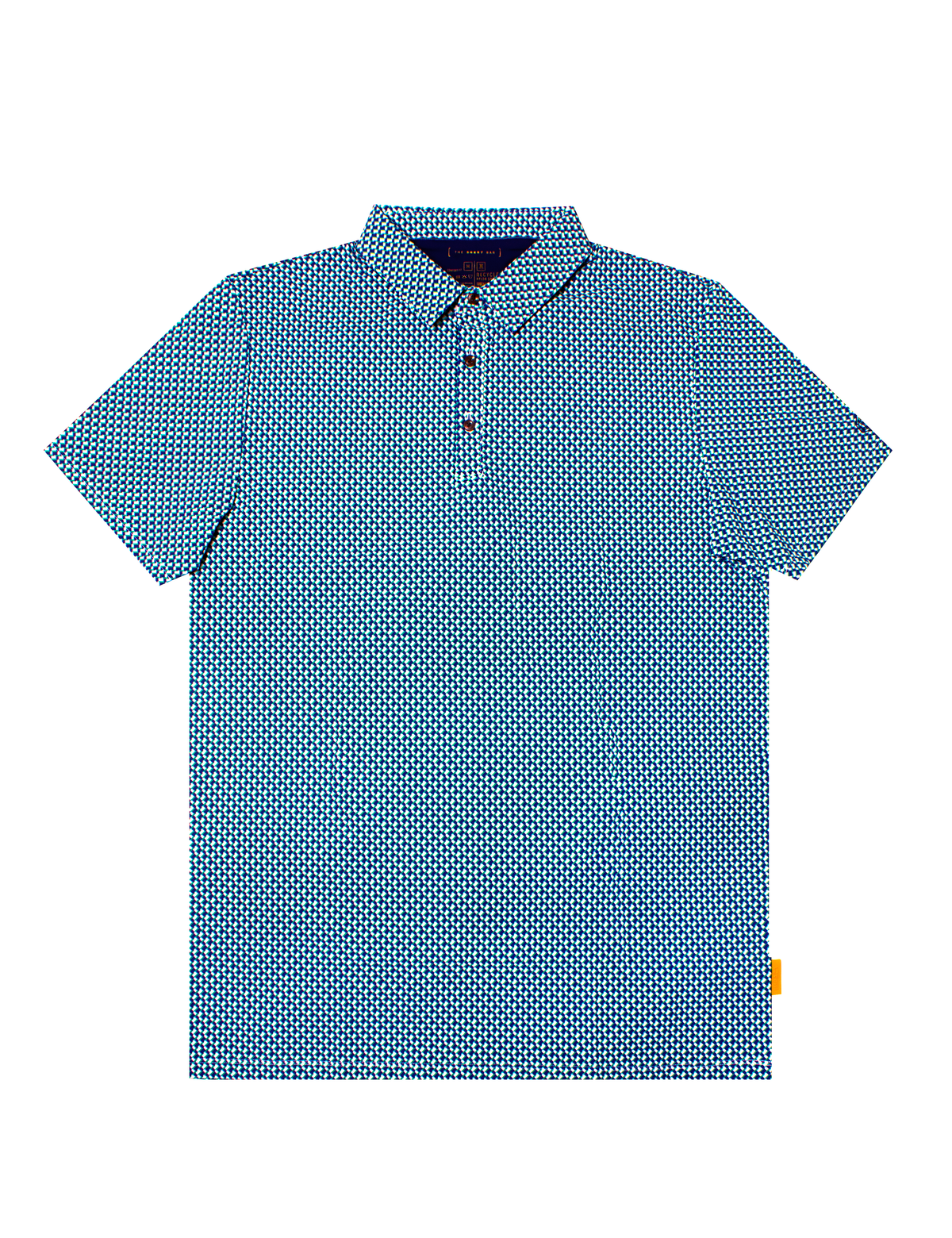 Active Polo — Print in White / Navy Blue #Color_White / Navy Blue