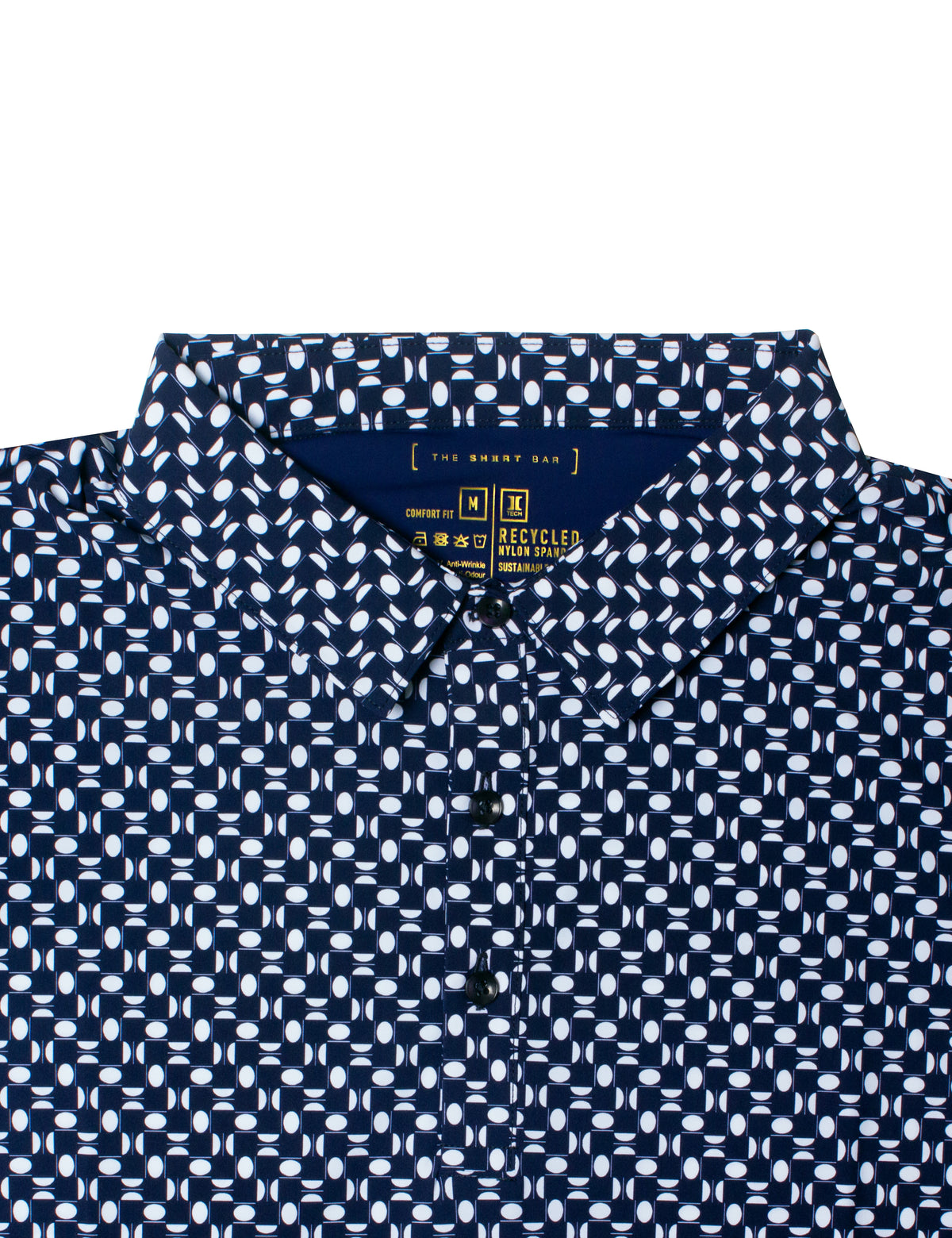 Active Polo — Print in Navy Blue / White #Color_Navy Blue / White