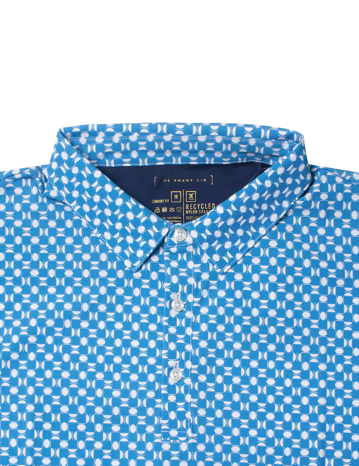 Active Polo — Print in Vivid Blue / White #Color_Vivid Blue / White