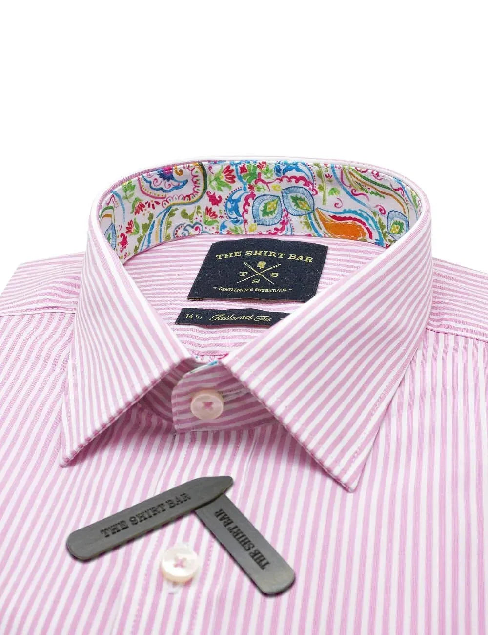Pink And White Stripes Slim Fit Long Sleeve Shirt — The Shirt Bar