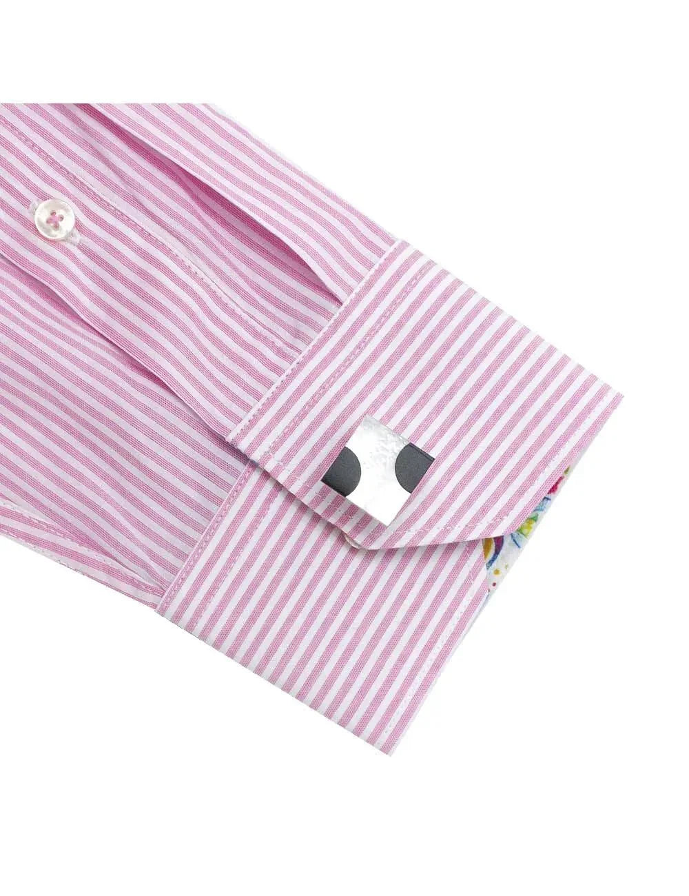 Pink And White Stripes Slim Fit Long Sleeve Shirt — The Shirt Bar