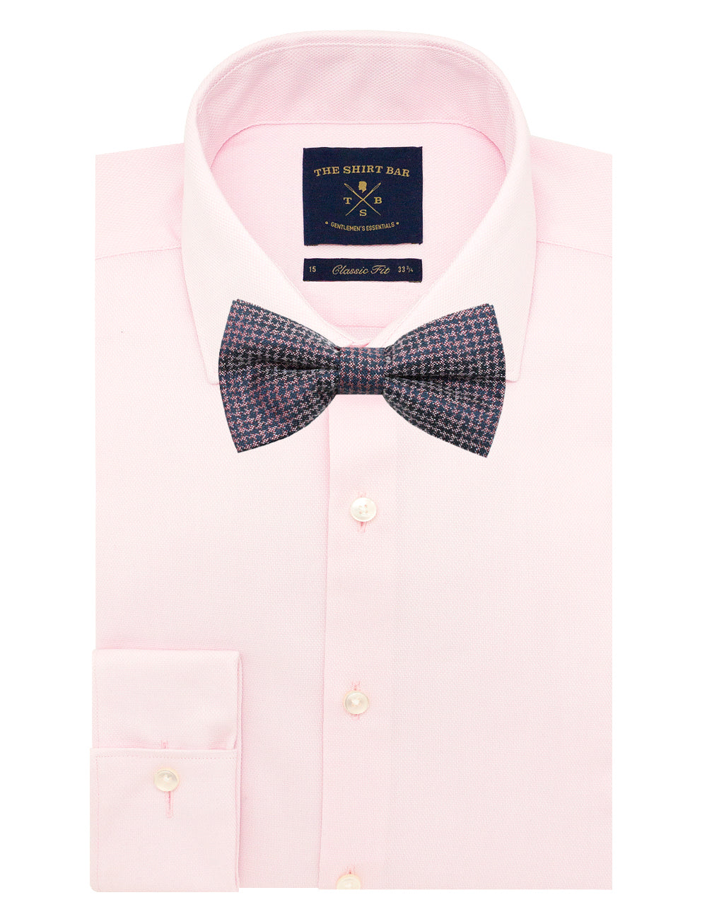 Pink Dobby Woven Bowtie