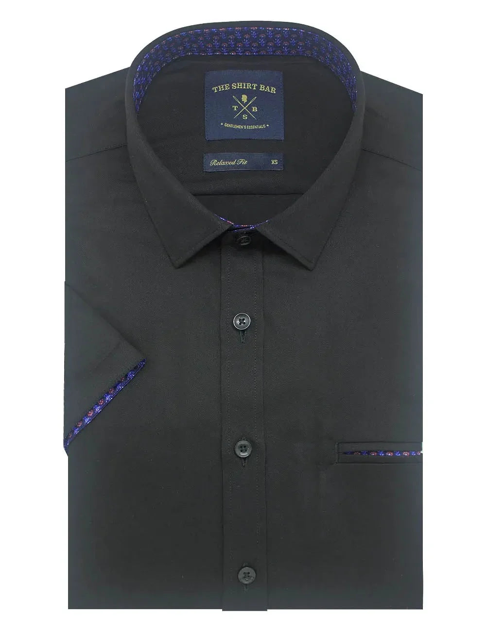 Solid Black Eco-ol Bamboo Stretch Relaxed Fit Short Sleeve Shirt — The Shirt Bar