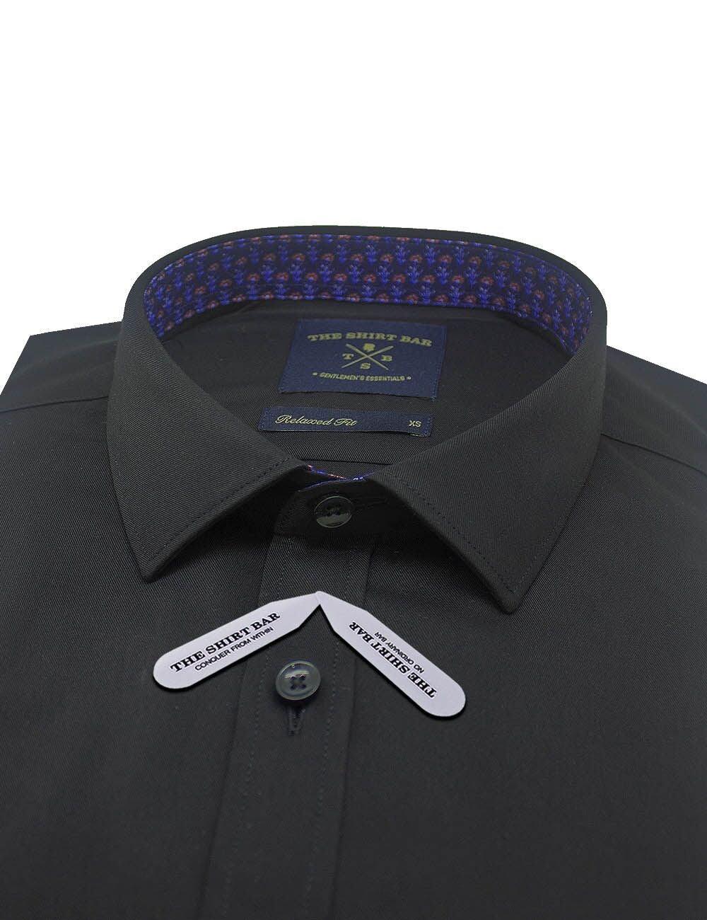 Solid Black Eco-ol Bamboo Stretch Relaxed Fit Short Sleeve Shirt — The Shirt Bar