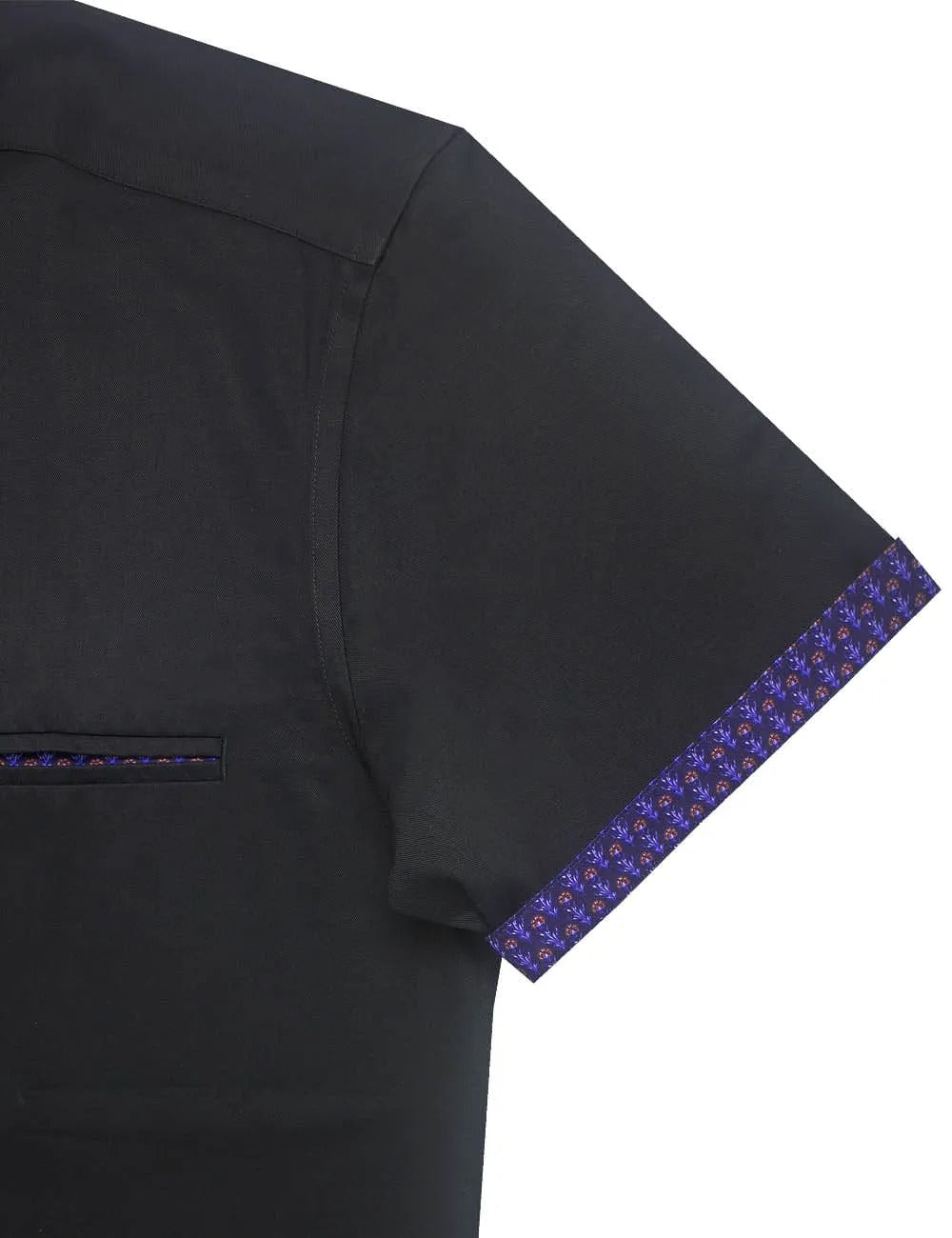 Solid Black Eco-ol Bamboo Stretch Relaxed Fit Short Sleeve Shirt