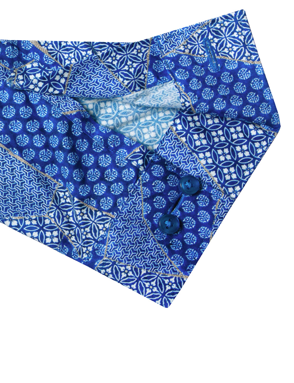 Blue Geometric Floral Print Silky Finish Relaxed Fit Shirt — The Shirt Bar