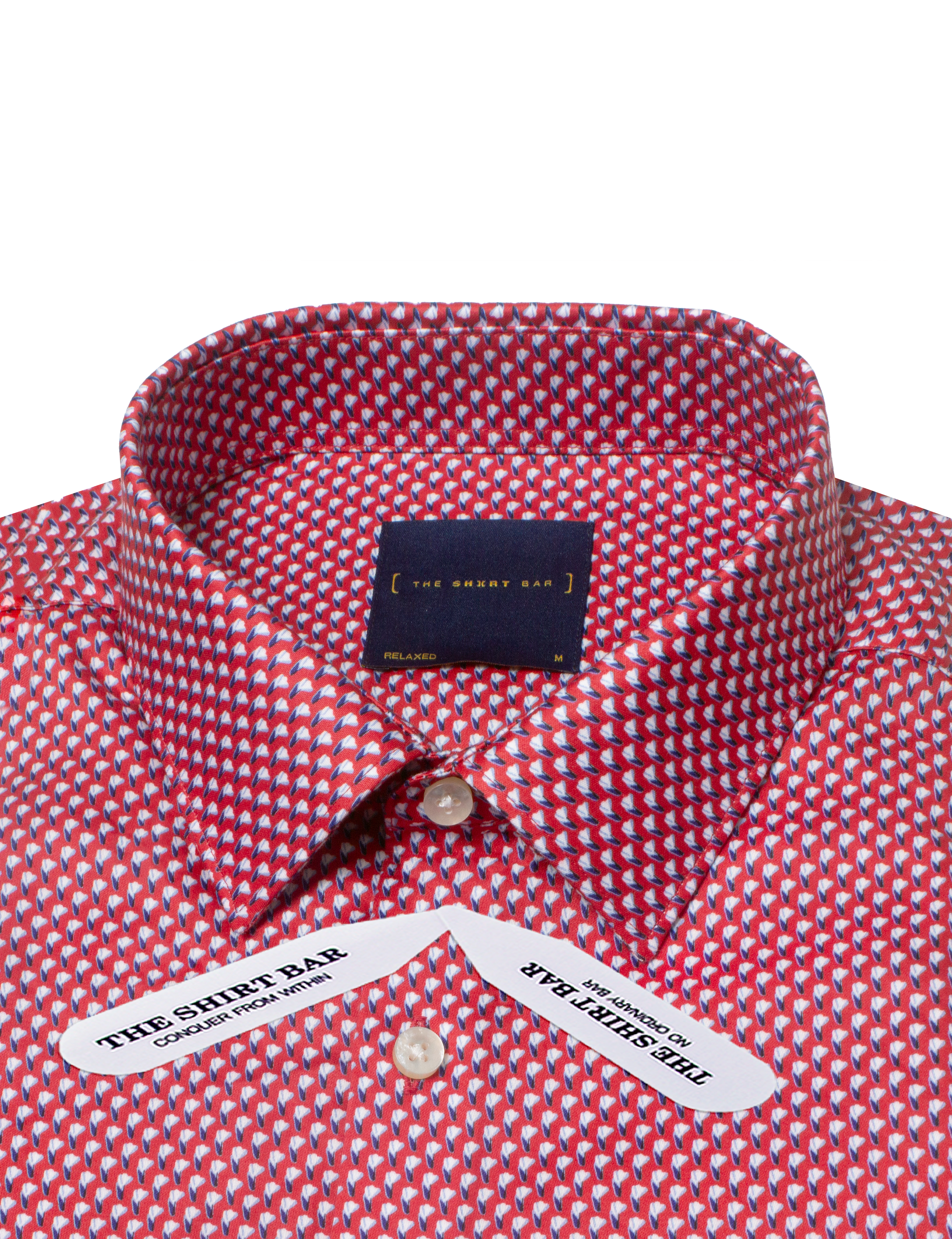 Red Modern Floral Print With Silky Finish Relaxed Fit Shirt — The Shirt Bar